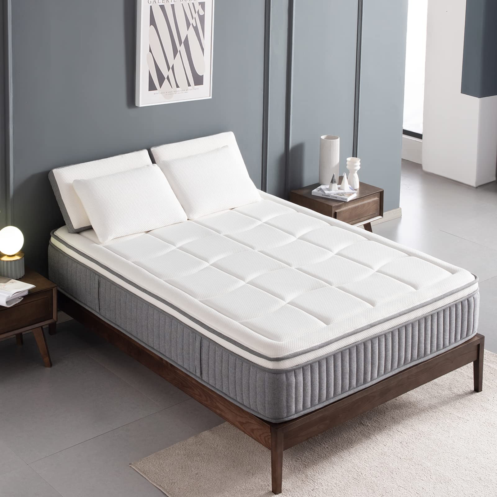 12 Inch Twin Euro Top Hybrid Mattress - Gel Memory Foam & Pocket Springs for Balanced Support, Medium Firm Feel, CertiPUR-US Certified - Perfect for Guest Rooms, Dorms & Small Spaces
