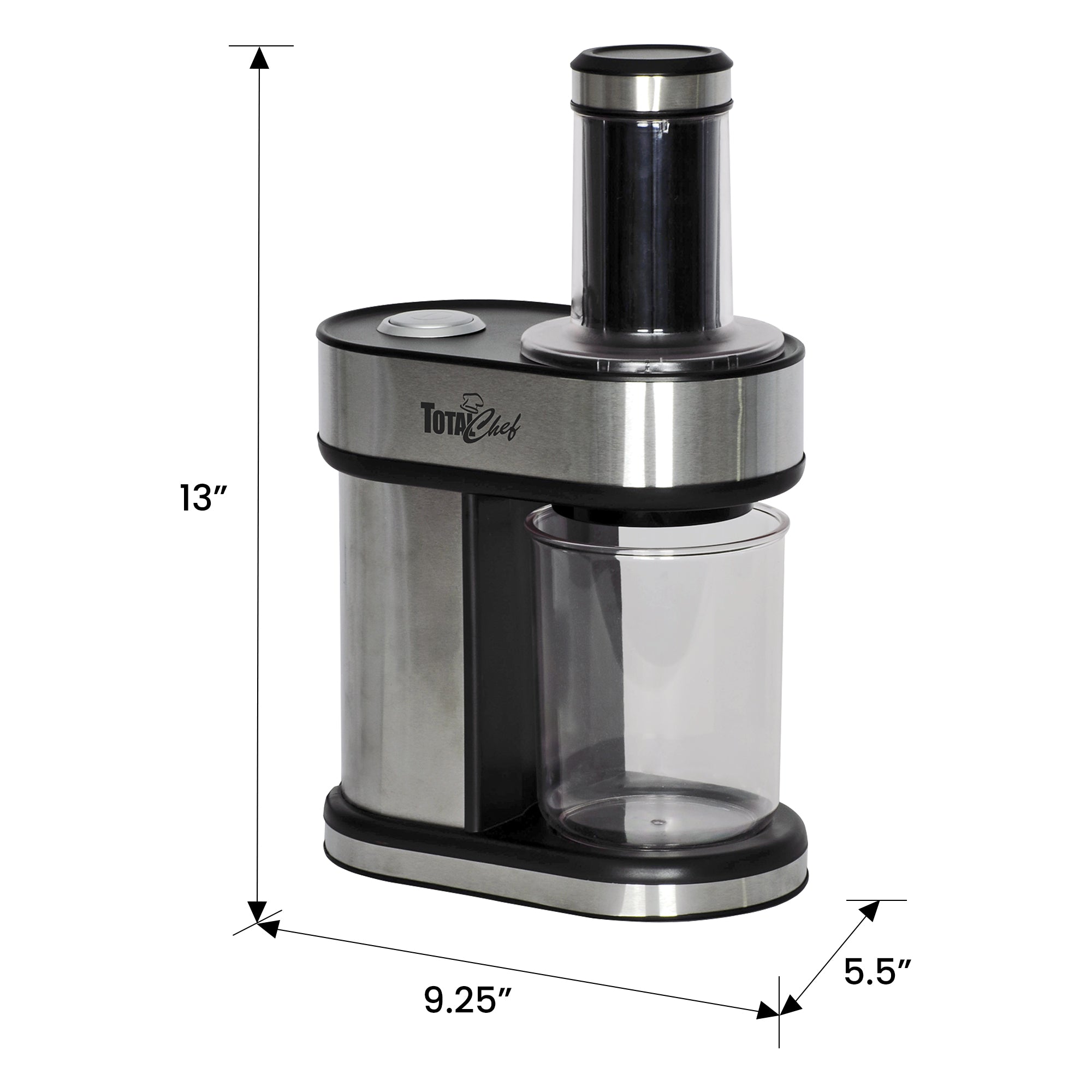Total Chef 3-in-1 Electric Spiralizer - Automatic Vegetable Slicer with 3 Interchangeable Blades for Zoodles, Veggie Spaghetti & Noodles - Perfect for Healthy Meals, Meal Prep & Low-Carb Diets - Black & Silver