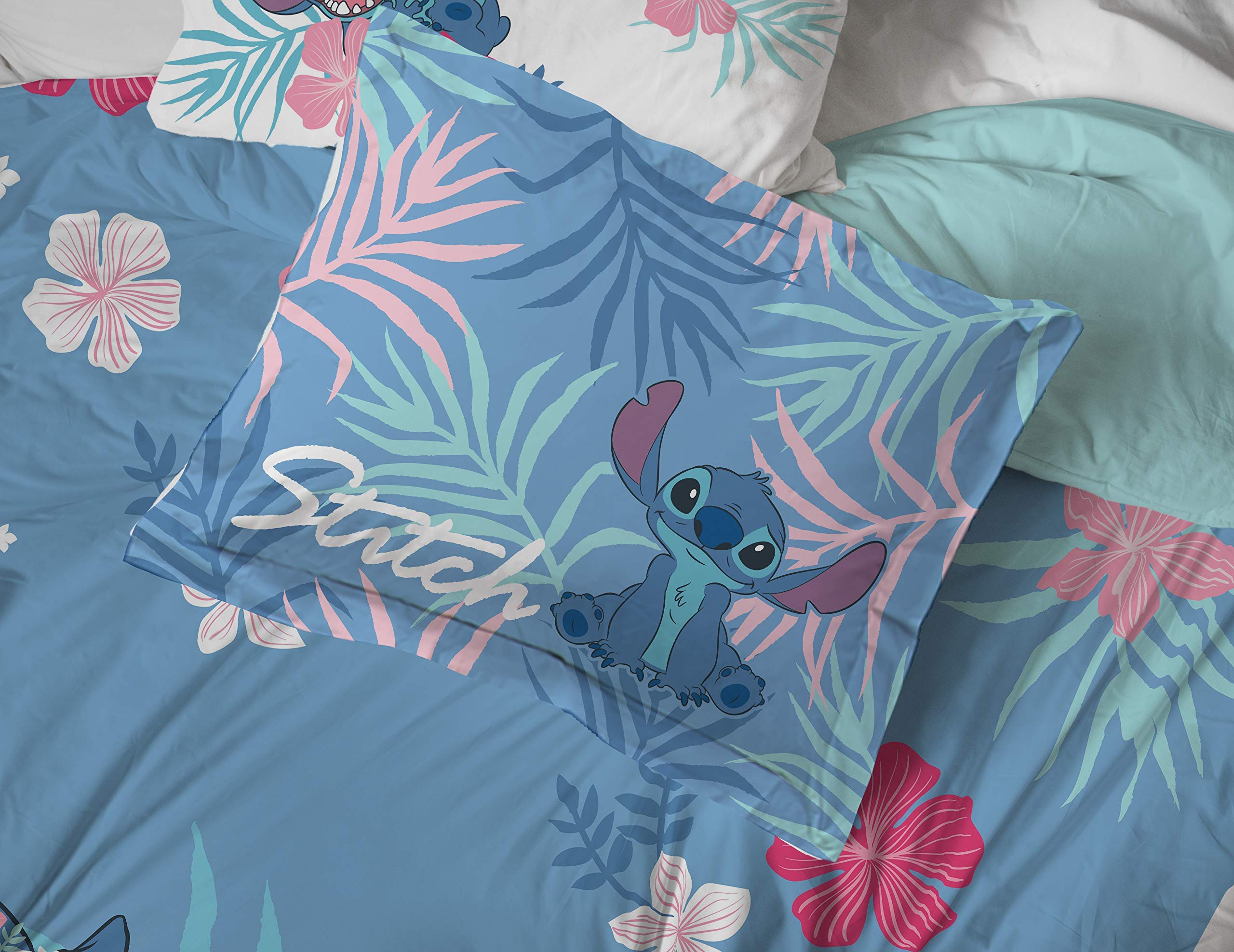 Disney Lilo & Stitch Paradise Dream 11-Piece Full Bedding Set - Includes Comforter, Fitted Sheet, Pillowcases - Perfect for Kids' Bedrooms, Themed Rooms & Disney Fans