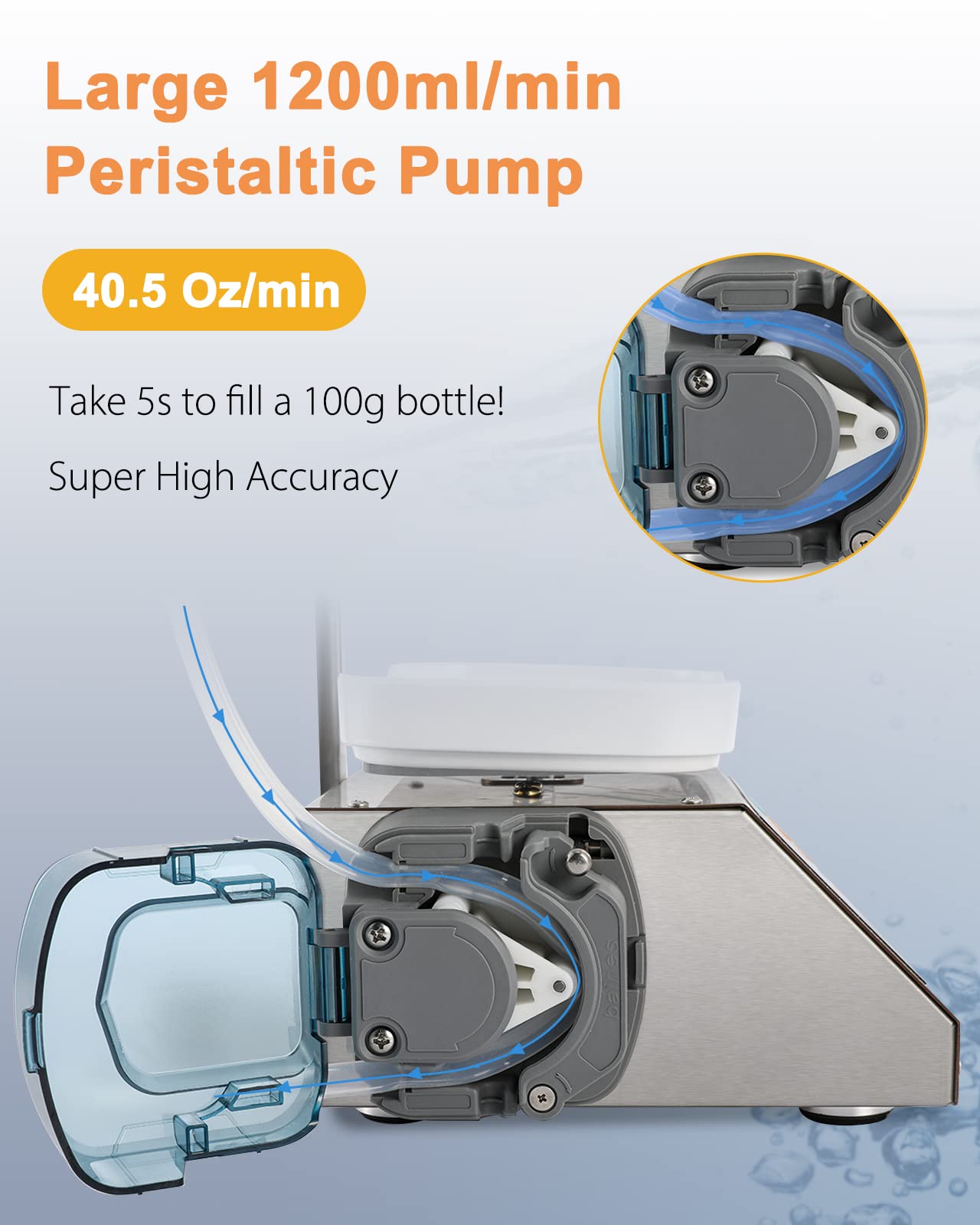 Hanchen 3-100g Liquid Filling Machine with Peristaltic Pump - Essential Oil, Oral Liquid, Perfume, Nail Polish & Ink Bottle Filler - Perfect for Small Business, DIY Cosmetics & Craft Projects