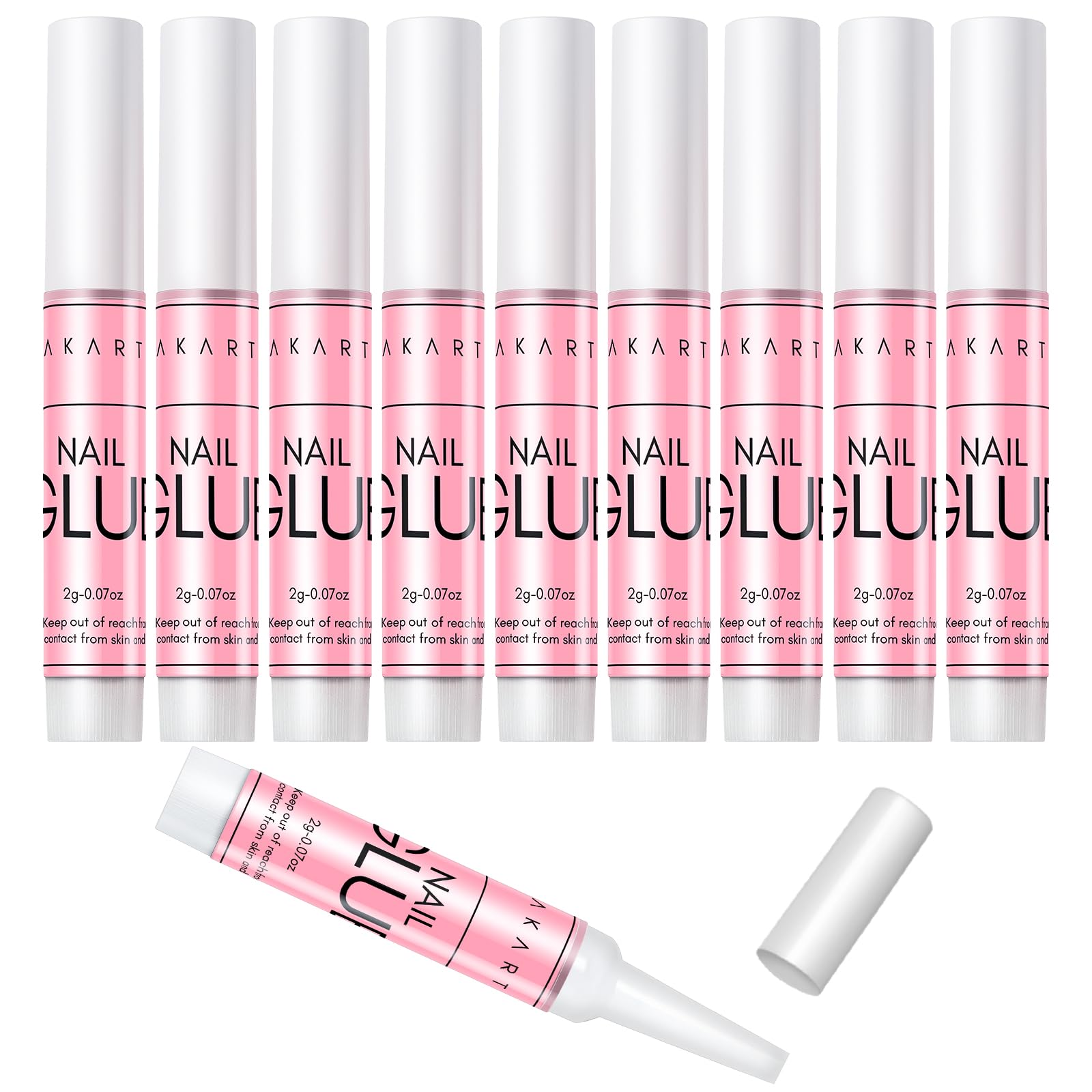 Makartt Professional Nail Glue - 10PCS Extra Strong Adhesive for Acrylic Nails, Nail Repair & False Nail Application - Long Lasting Formula for Broken Nails - Perfect for Salon Use, Home Manicures & Nail Extensions