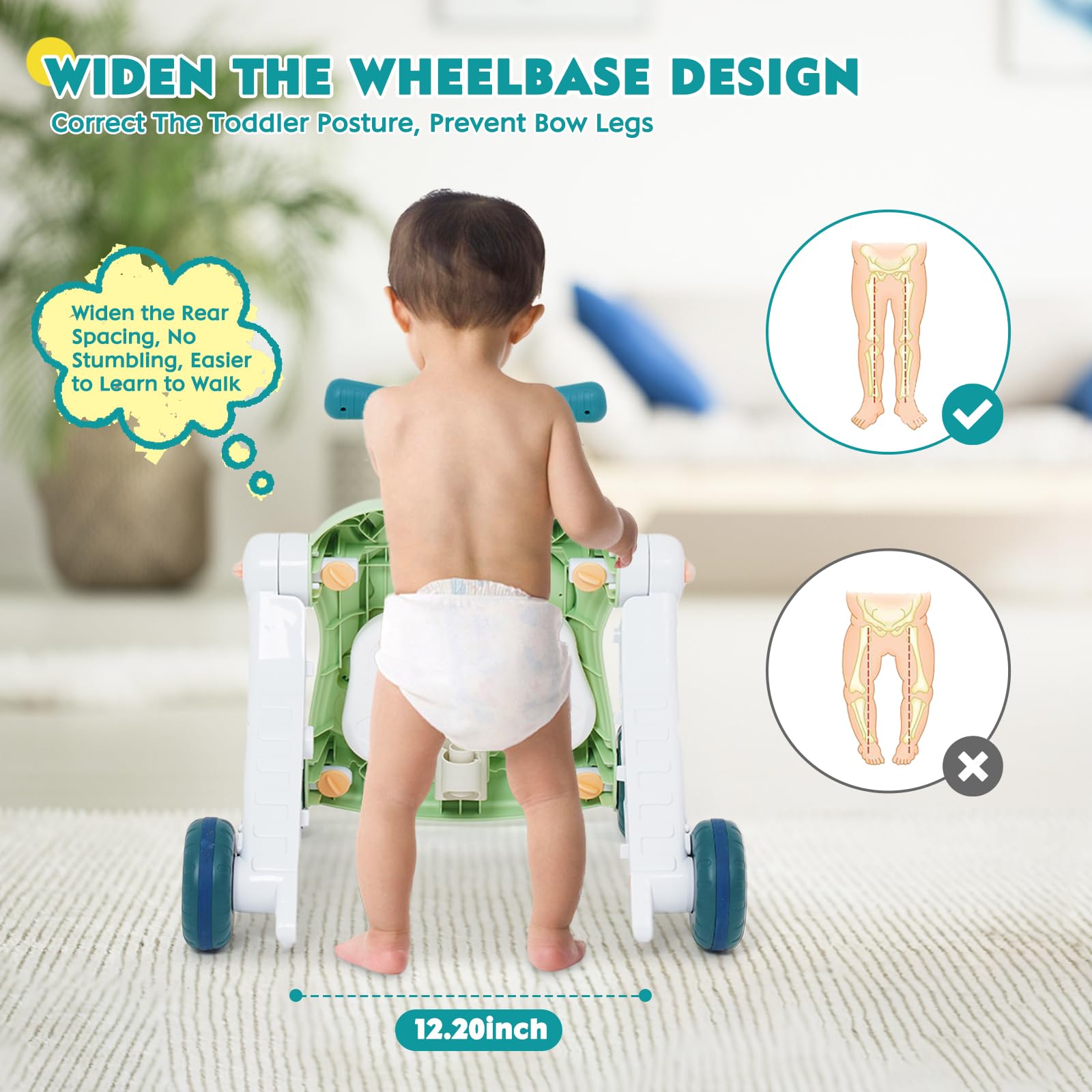 6-in-1 Sit to Stand Baby Walker & Activity Center - Early Learning Push Toy for Toddlers (Girls & Boys) | Perfect for First Steps, Playtime & Developmental Milestones