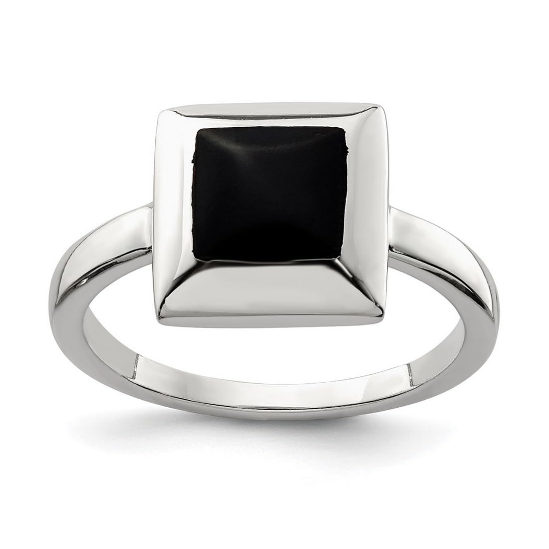 925 Sterling Silver Polished Simulated Onyx Ring for Women - Elegant Black Gemstone Jewelry for Everyday Wear, Parties & Special Occasions