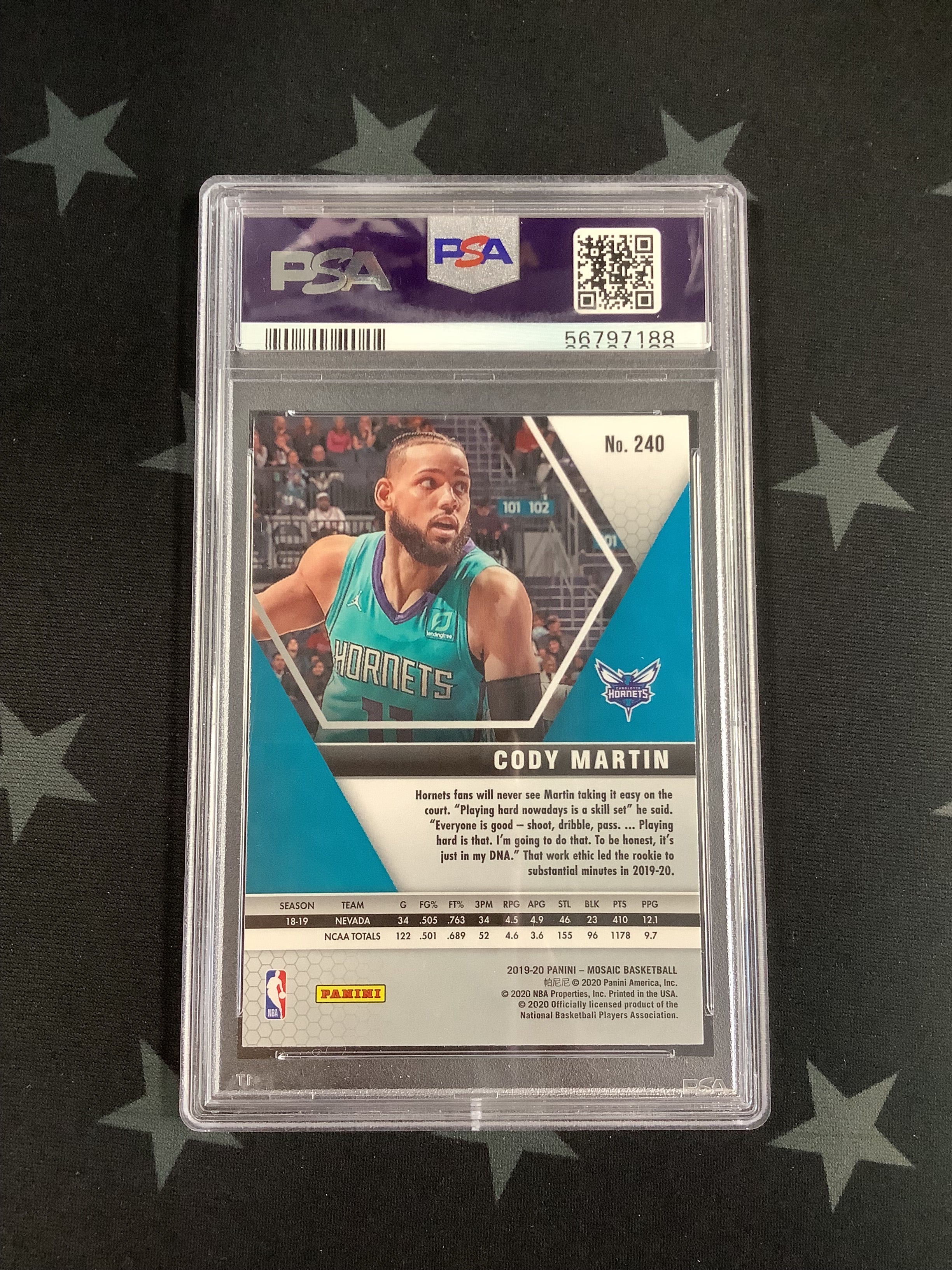 2019 Panini Mosaic Basketball Cody Martin #240 PSA GEM MT 10 56797188 - Rare Collectible Card for NBA Fans & Sports Memorabilia Enthusiasts - Perfect for Trading, Displaying, or Investing