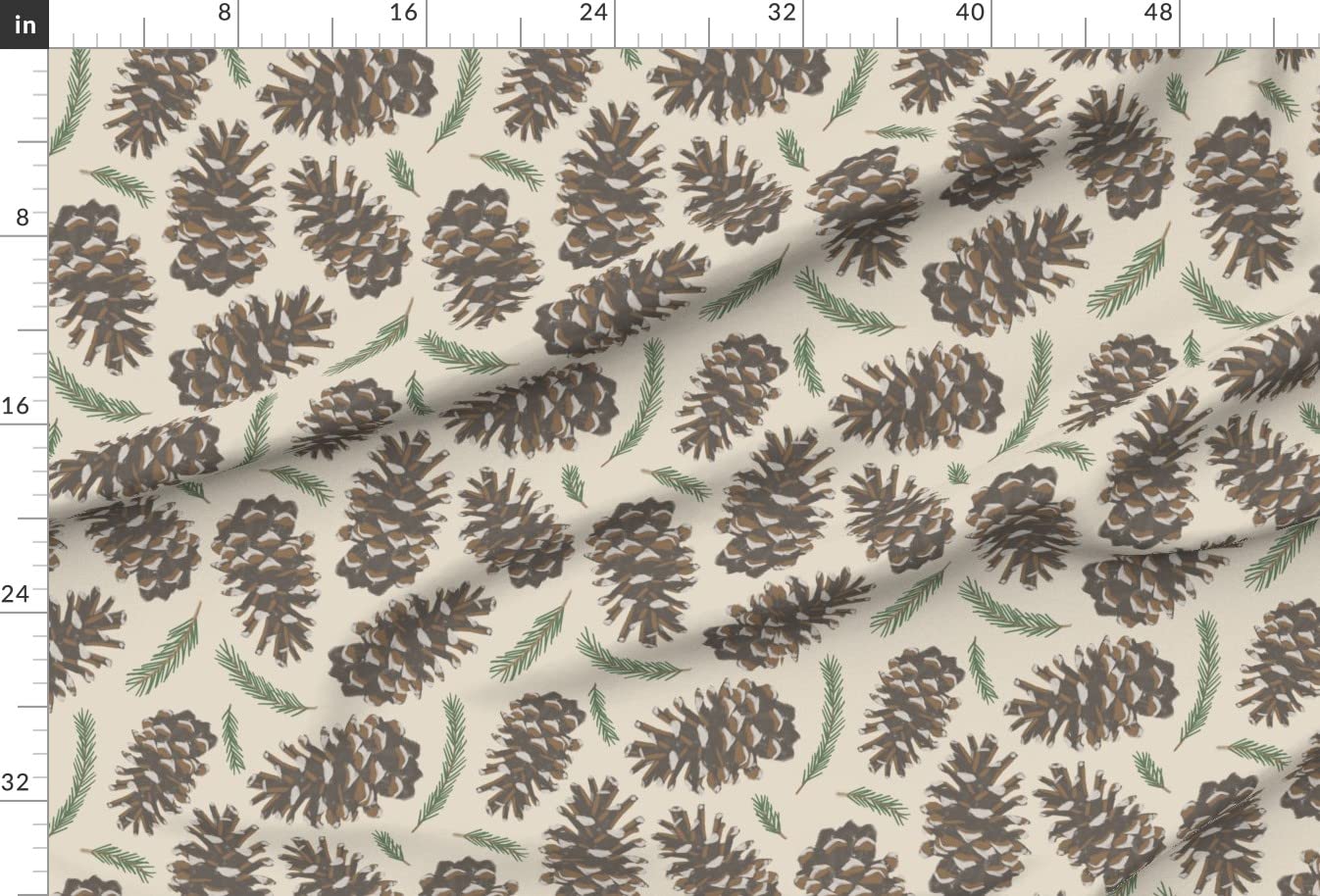 Pine Trees Cabin Rustic Mountain Greenery Forest Nature Winter Holiday Printed Minky Fabric by The Yard - Soft Plush Fabric for Sewing Baby Blankets, Quilt Backing & Home Decor - Perfect for Cozy Cabin, Nursery & Seasonal DIY Projects
