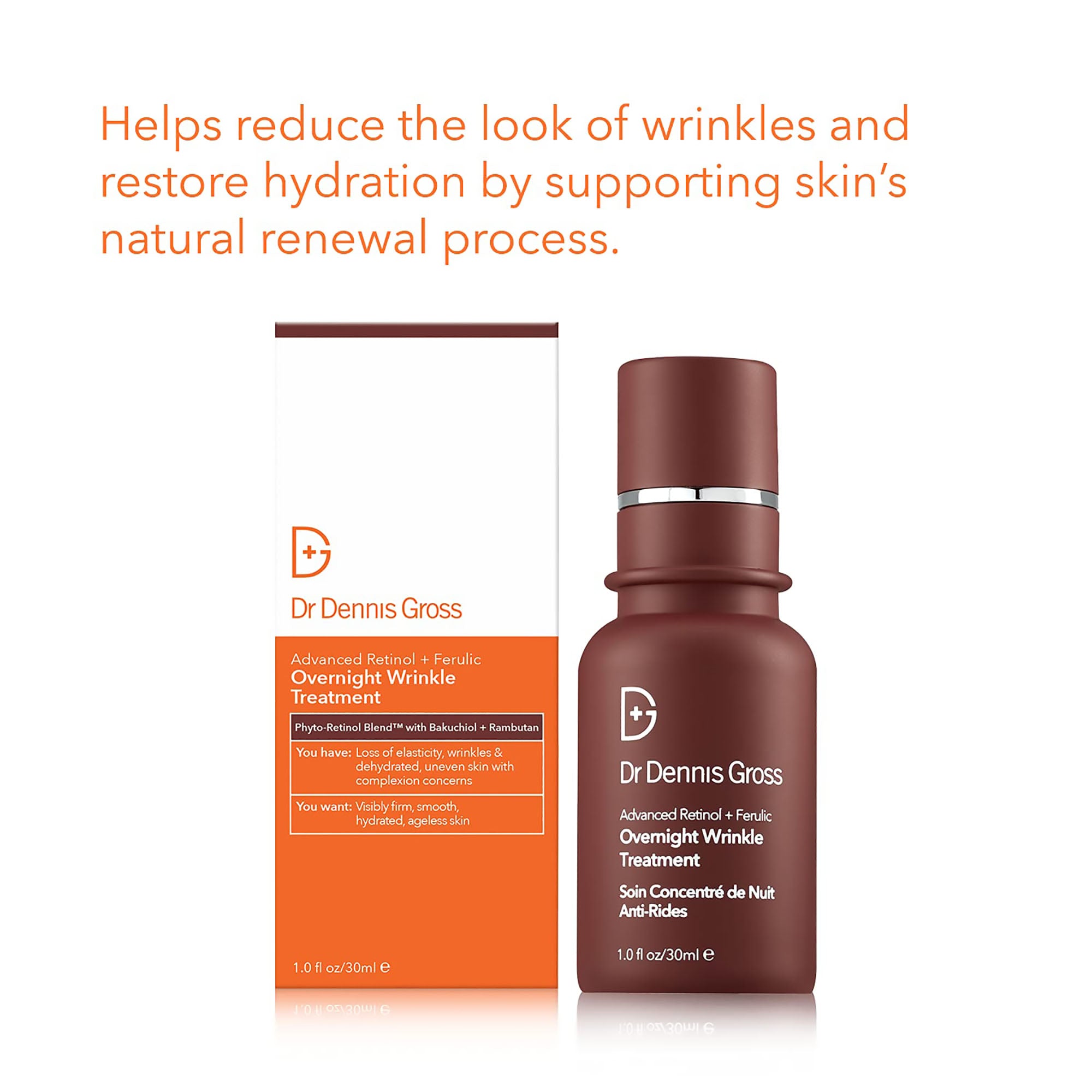 Dr. Dennis Gross Overnight Wrinkle Treatment with Ferulic Acid - Anti-Aging Night Cream for Face & Neck - Perfect for Nighttime Skincare Routine & Wrinkle Reduction