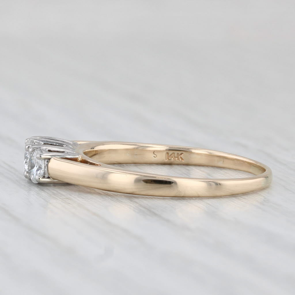 0.50ctw Diamond Three Stone Engagement Ring - 14k Yellow Gold - Size 8 - Perfect for Proposals, Anniversaries & Special Occasions