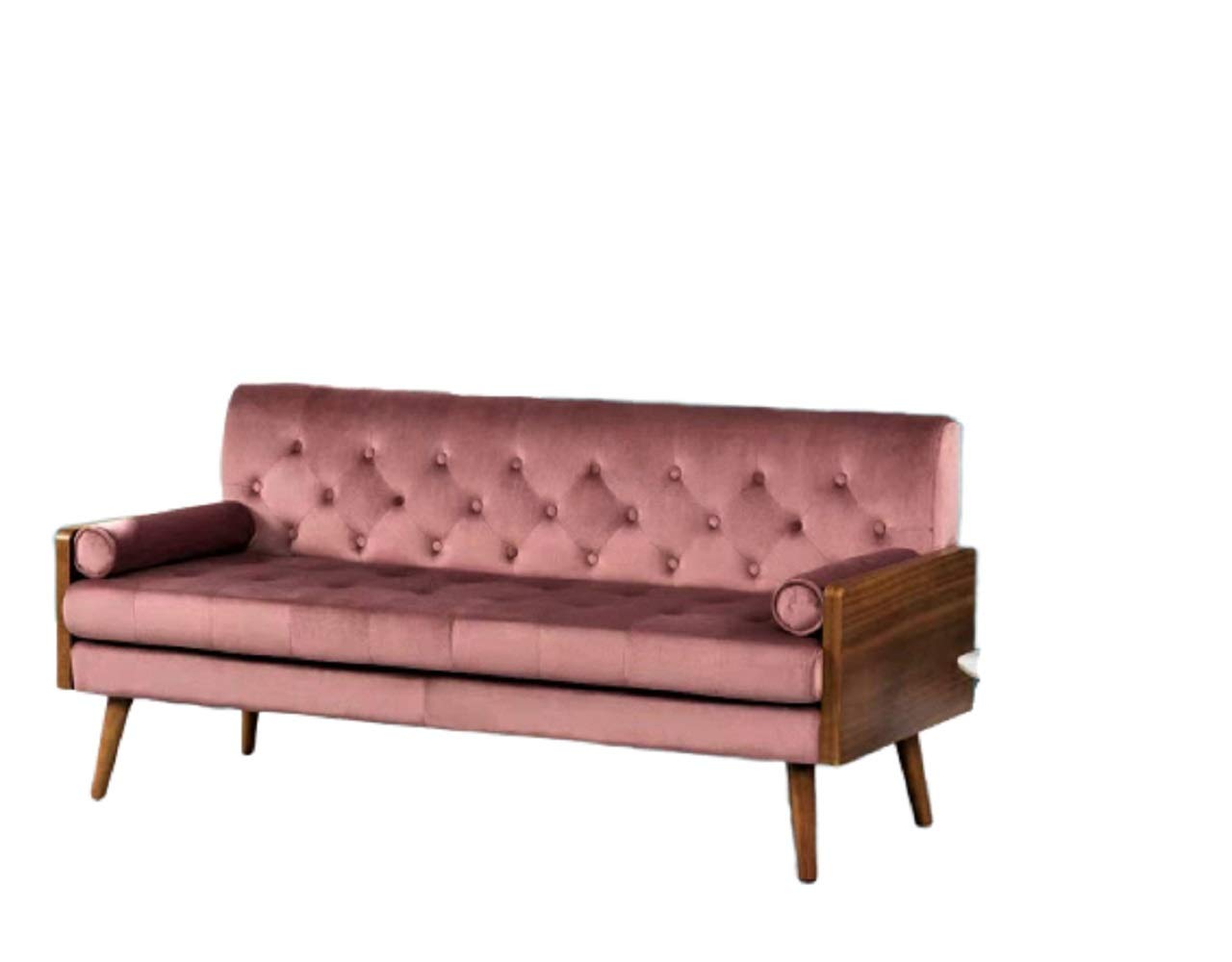 Bel-Air Modern Contemporary Velvet Upholstered Living Room Tufted Sofa with 2 Pillows, 68.5