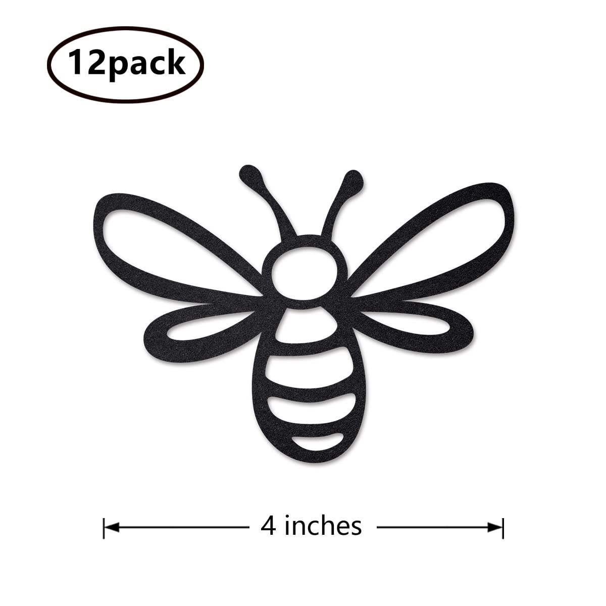 Black Bee Centerpiece Sticks - 12 Pack Double-Sided Table Toppers for Birthday, Baby Shower & Party Decorations | Perfect for Wedding, Anniversary & Holiday Celebrations