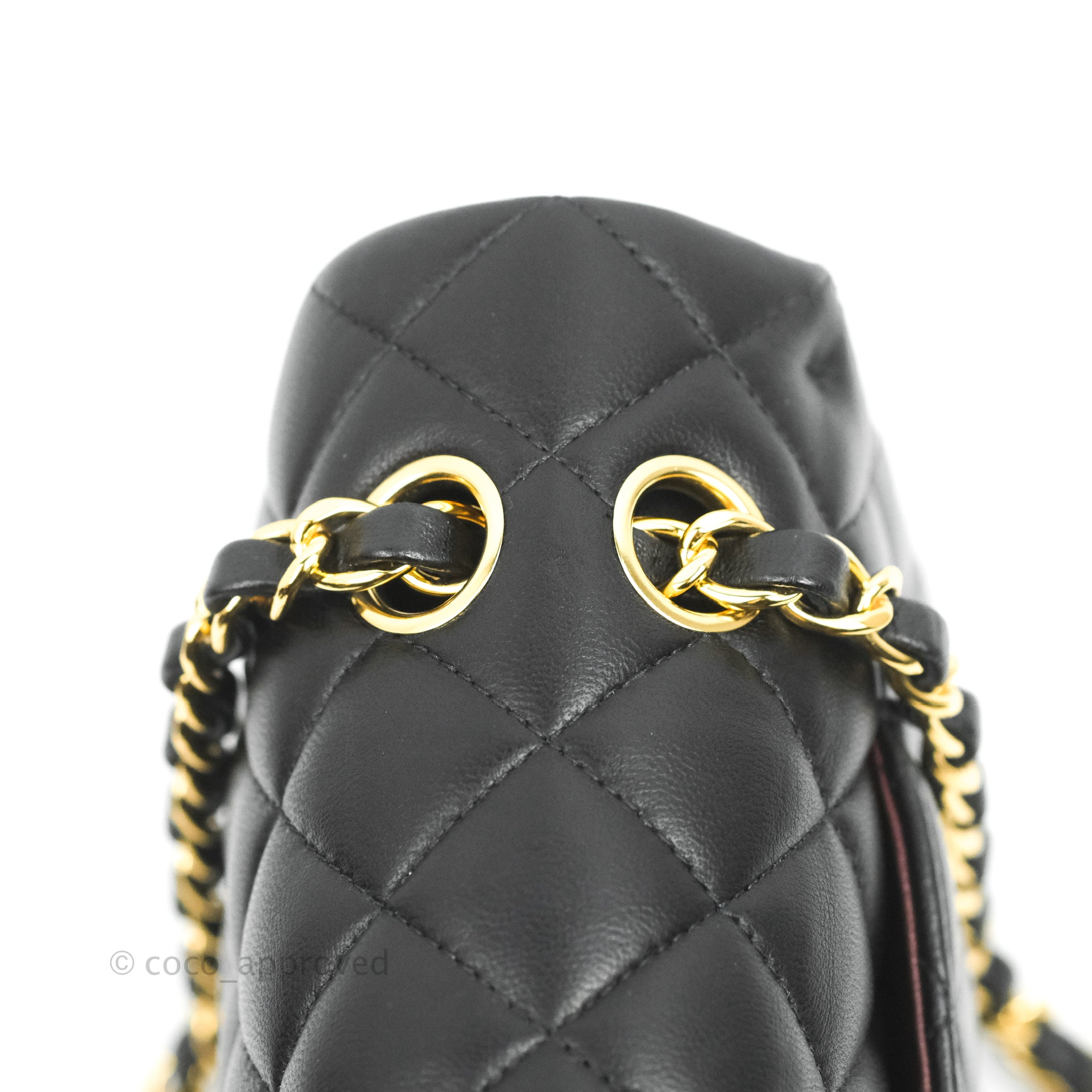Chanel Classic M/L Medium Double Flap Bag - Black Lambskin Leather with Gold Hardware | Luxury Handbag for Women, Perfect for Evening Events & Special Occasions