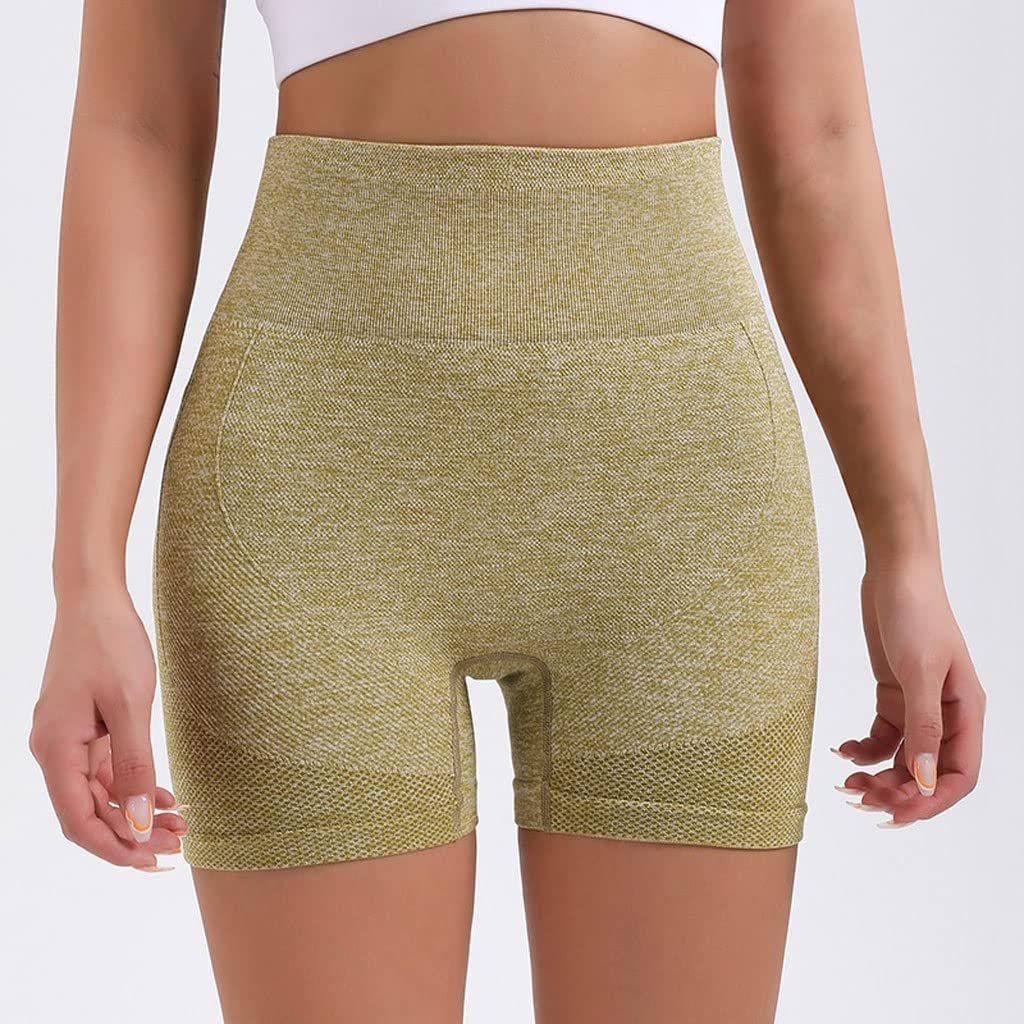 High Waist Yoga Shorts for Women - Elastic Gym Running Shorts with Push Up & Breathable Fabric - Perfect for Workouts, Yoga & Fitness (Color: A, Size: M)