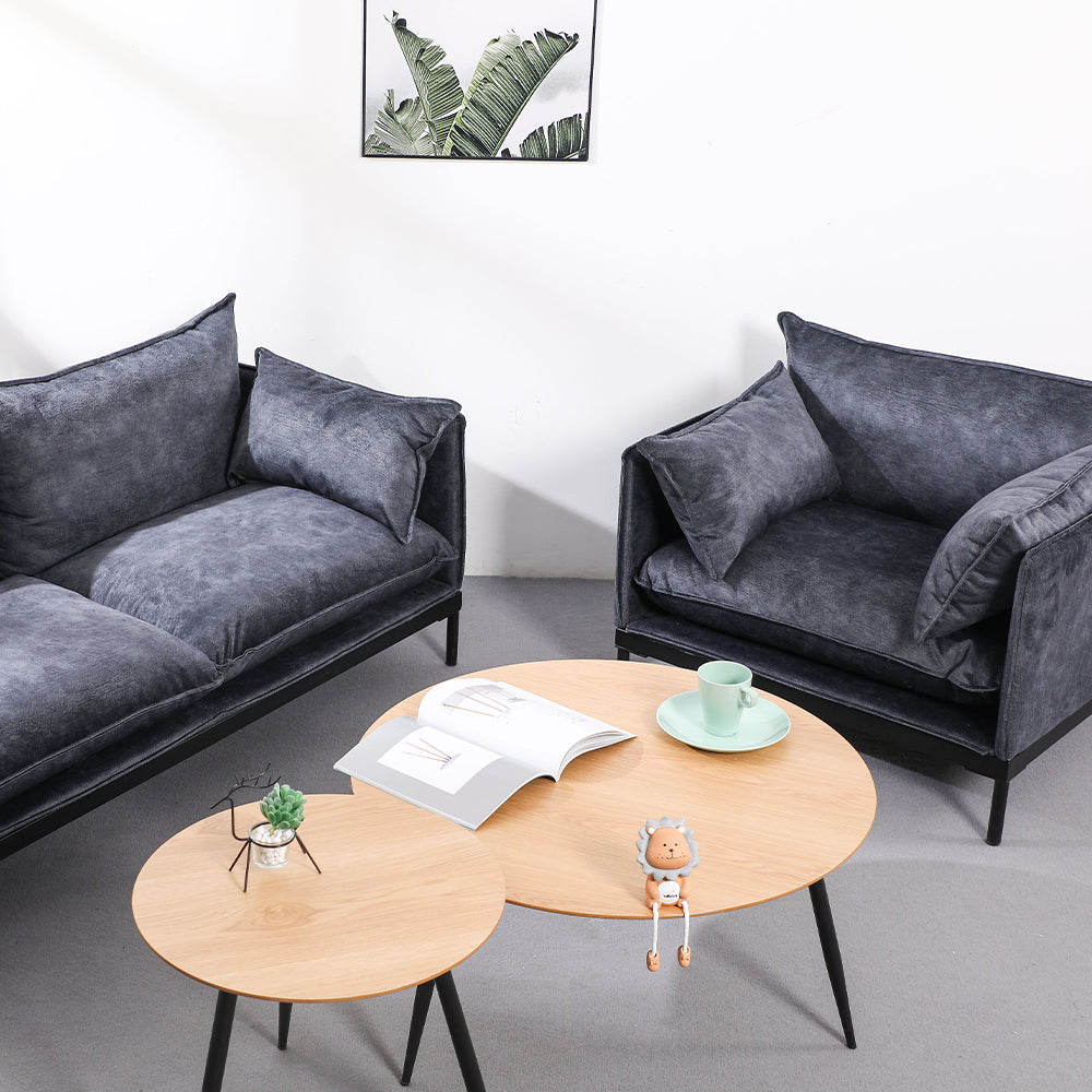 SINCLAIR Charcoal Fabric Armchair - Modern Upholstered Living Room Chair for Home, Office & Lounge Comfort
