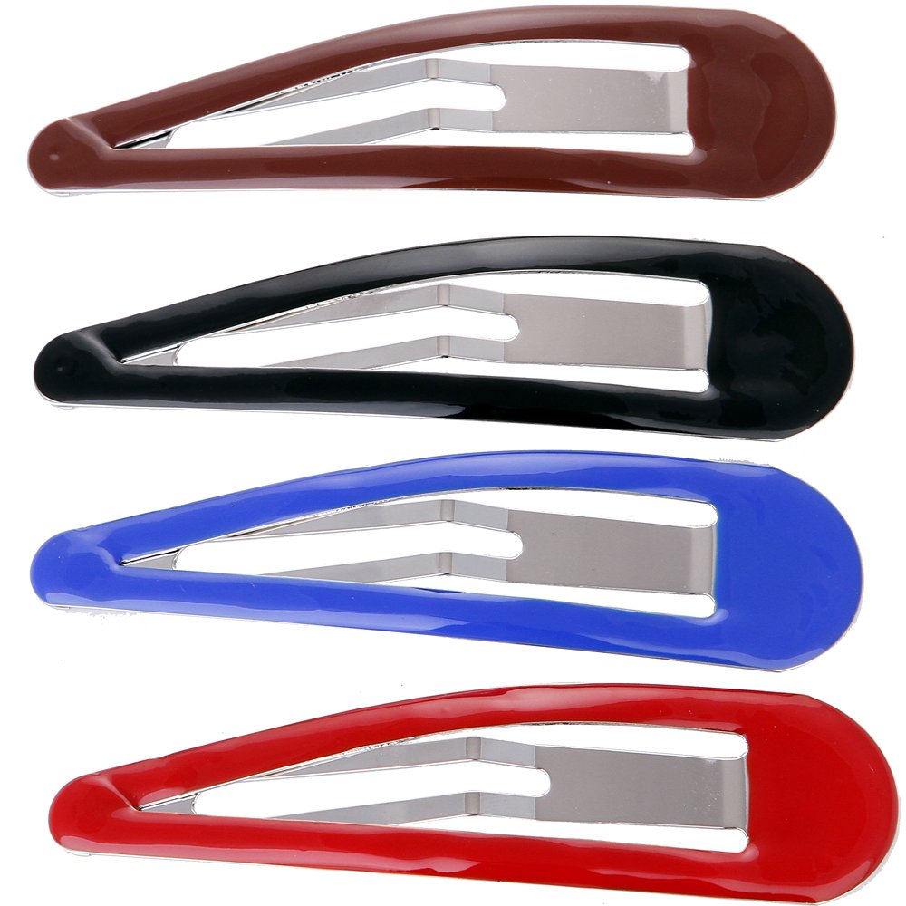 LONEEDY 10-Pack Large Metal Hair Clips for Women & Girls - 3.5 Inch No-Slip Barrettes, Stoving Varnish Finish (Red) - Perfect for Thick Hair, Updos, Ponytails & Everyday Styling
