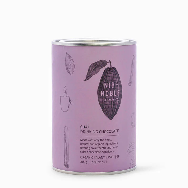 Organic Chai Drinking Chocolate Powder 200g - Premium Spiced Hot Cocoa Mix for Cozy Winter Nights & Relaxing Evenings