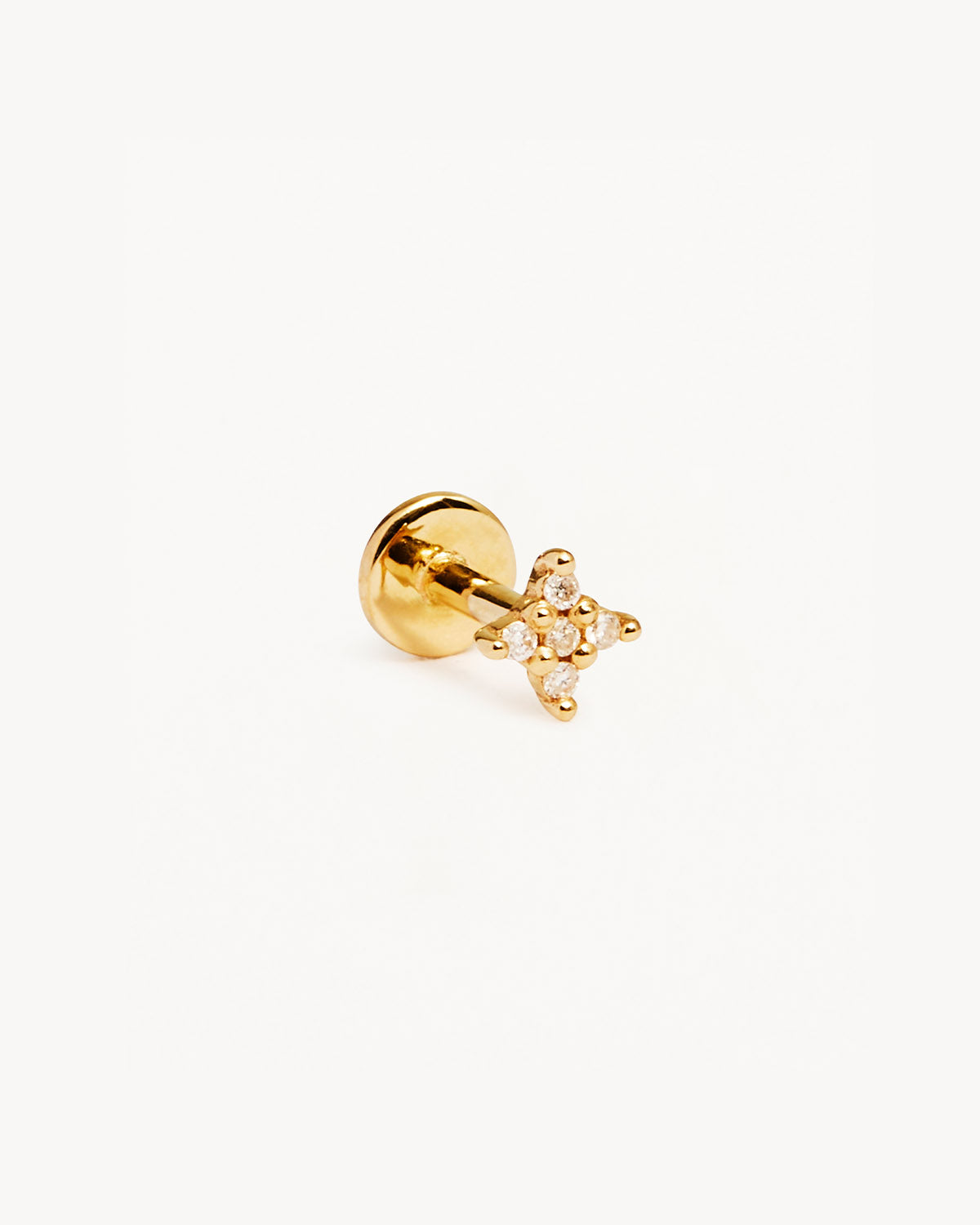 14K Solid Gold Diamond Sacred Cartilage Flatback Earrings - Dainty Cartilage Hoops for Women, Minimalist Helix Ear Jewelry for Everyday Wear & Special Occasions