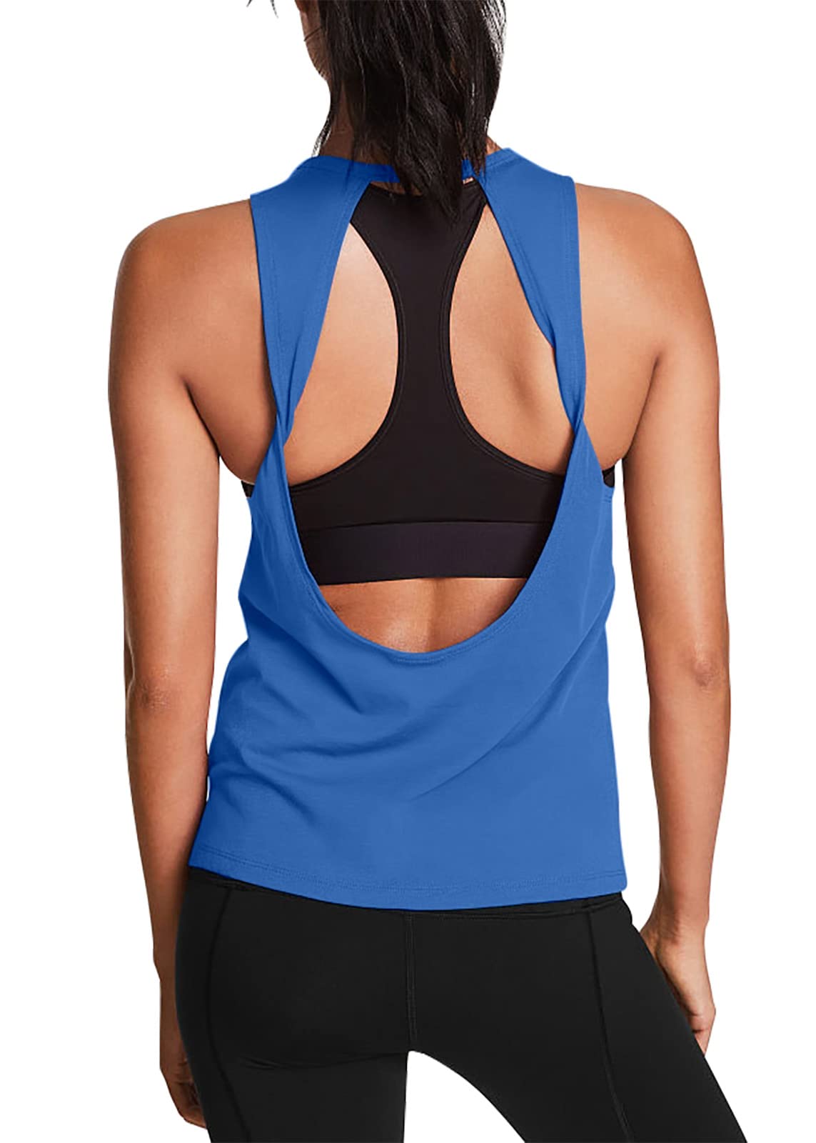 Mippo Women's Open Back Yoga Tank Top - Breathable Workout Shirt for Gym, Running & Yoga - Athletic Fitness Apparel for Women