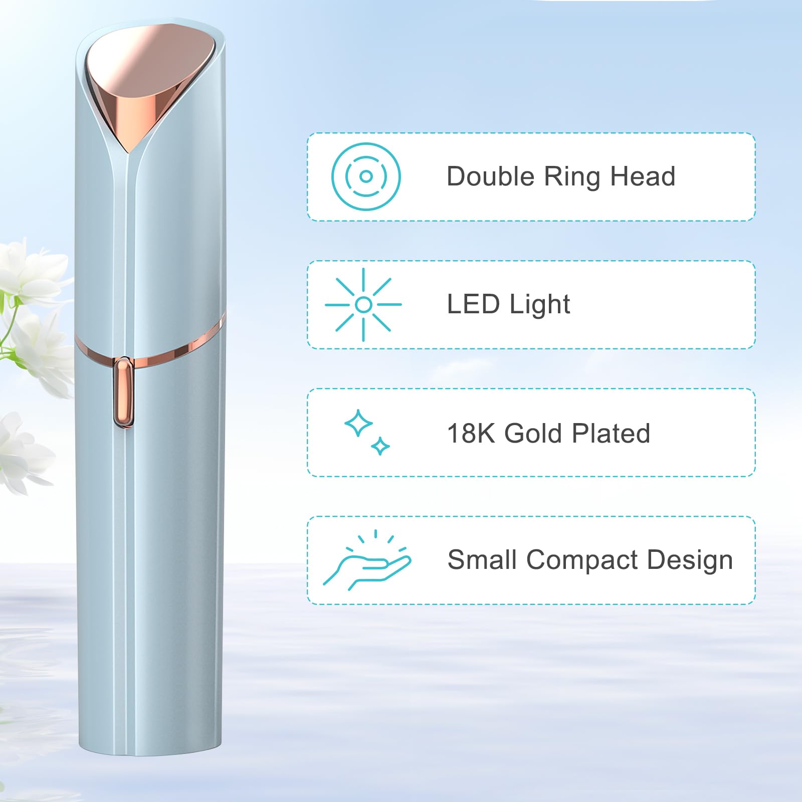 Electric Facial Hair Remover for Women - Painless Upper Lip & Chin Hair Removal Device, USB Rechargeable & Portable | Perfect for Travel, Home Use & Quick Touch-Ups