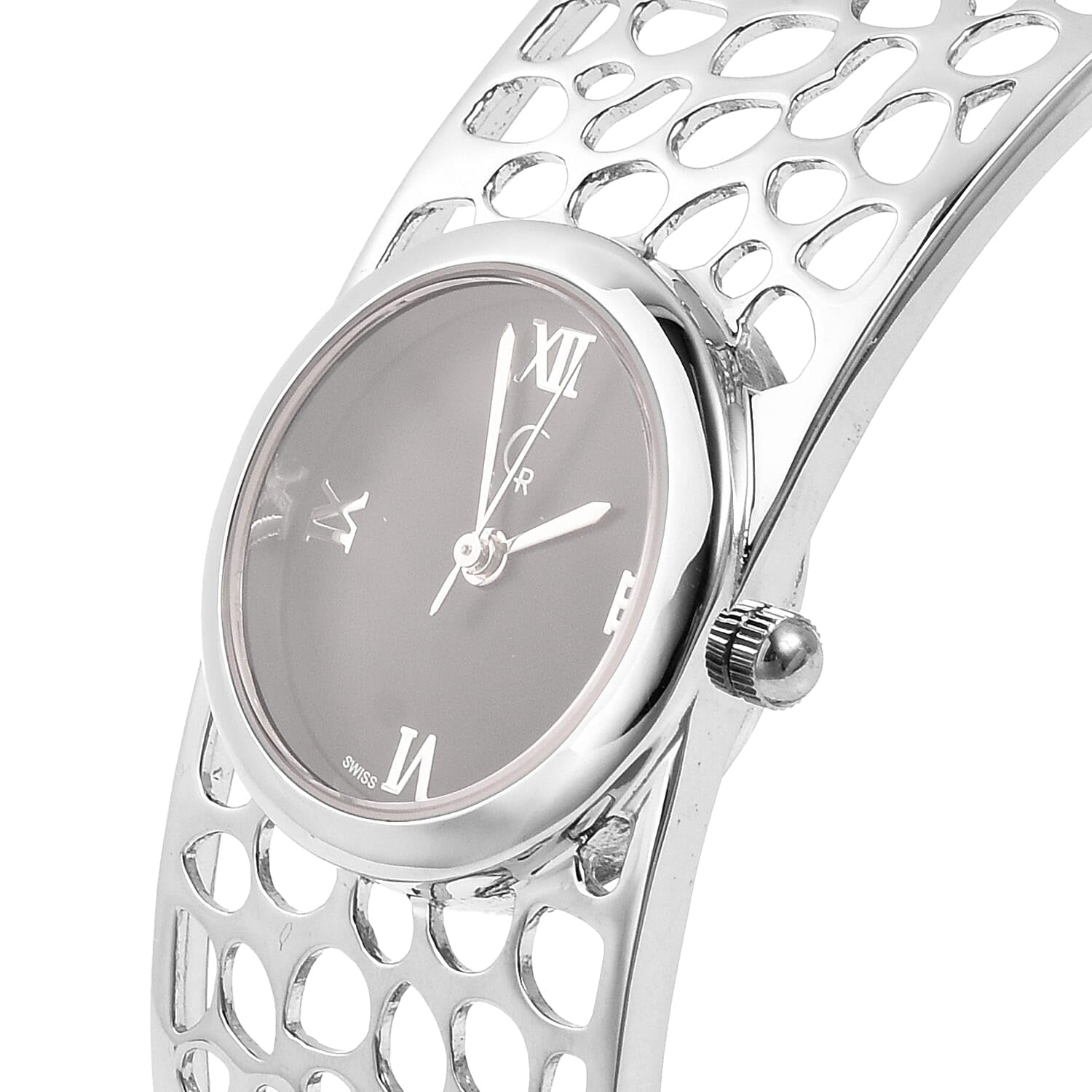 925 Sterling Silver Rachel Galley Movement Watch Bangle Bracelet for Women - Adjustable 7.5