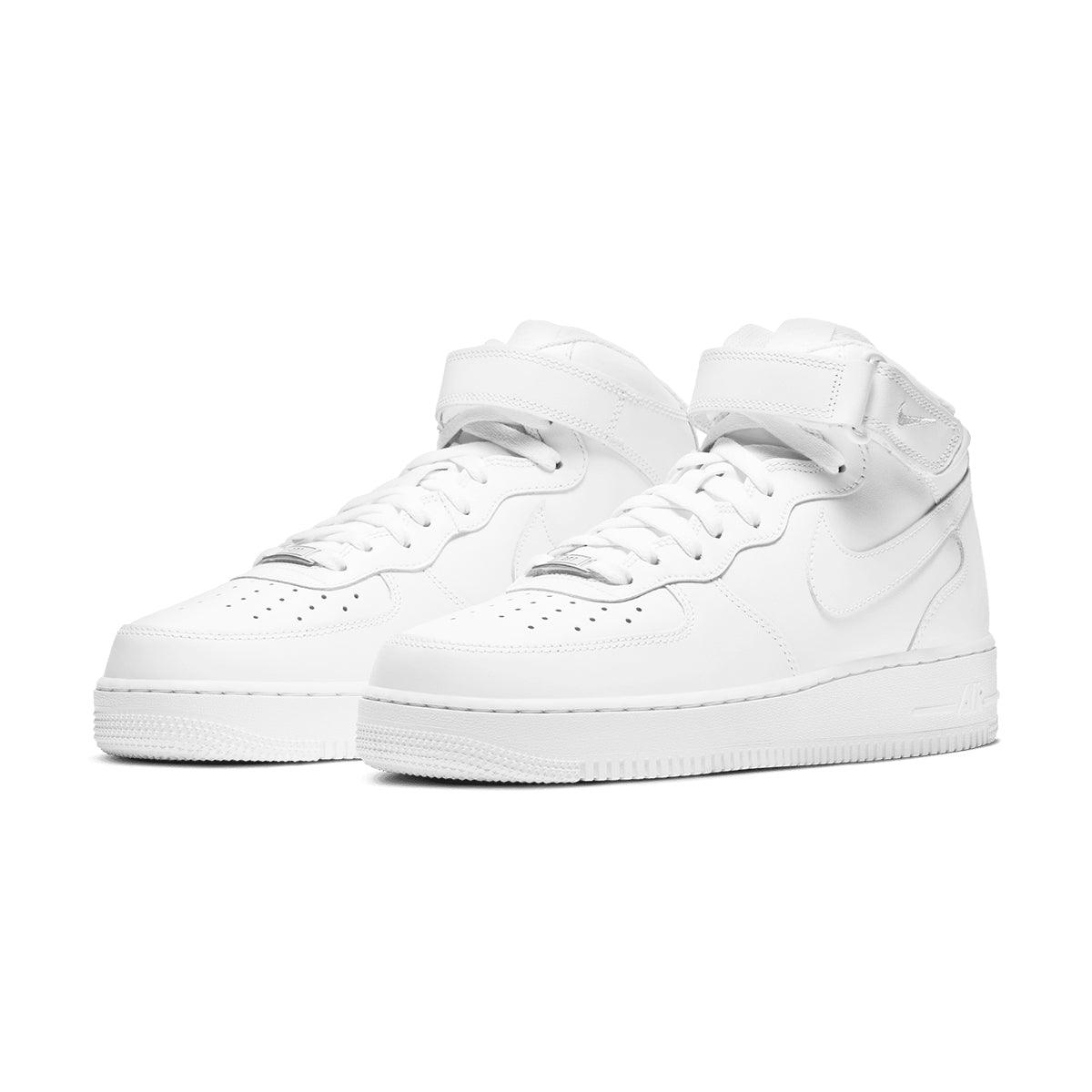 Nike Air Force 1 Mid '07 Sneakers - Triple White Colorway | Men's Basketball Shoes for Casual Wear & Street Style