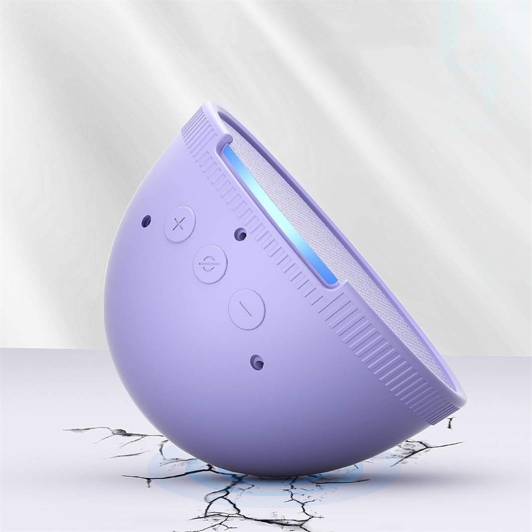 Premium Silicone Protective Case for Echo Pop - Shockproof, Anti-Slip Cover for Amazon Smart Speaker (Purple) - Perfect for Home, Office & Travel Use