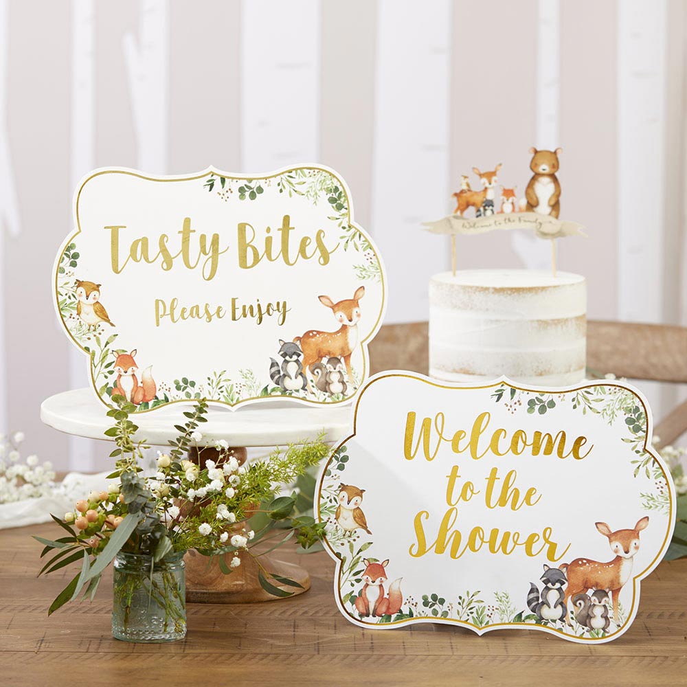 Woodland Baby Nursery Decor Sign Kit - Set of 8 Hand-Painted Wooden Wall Art for Baby Shower, Gender Reveal & Nursery Room Decoration - Perfect for Rustic Themed Baby Rooms & Newborn Photography Backdrops