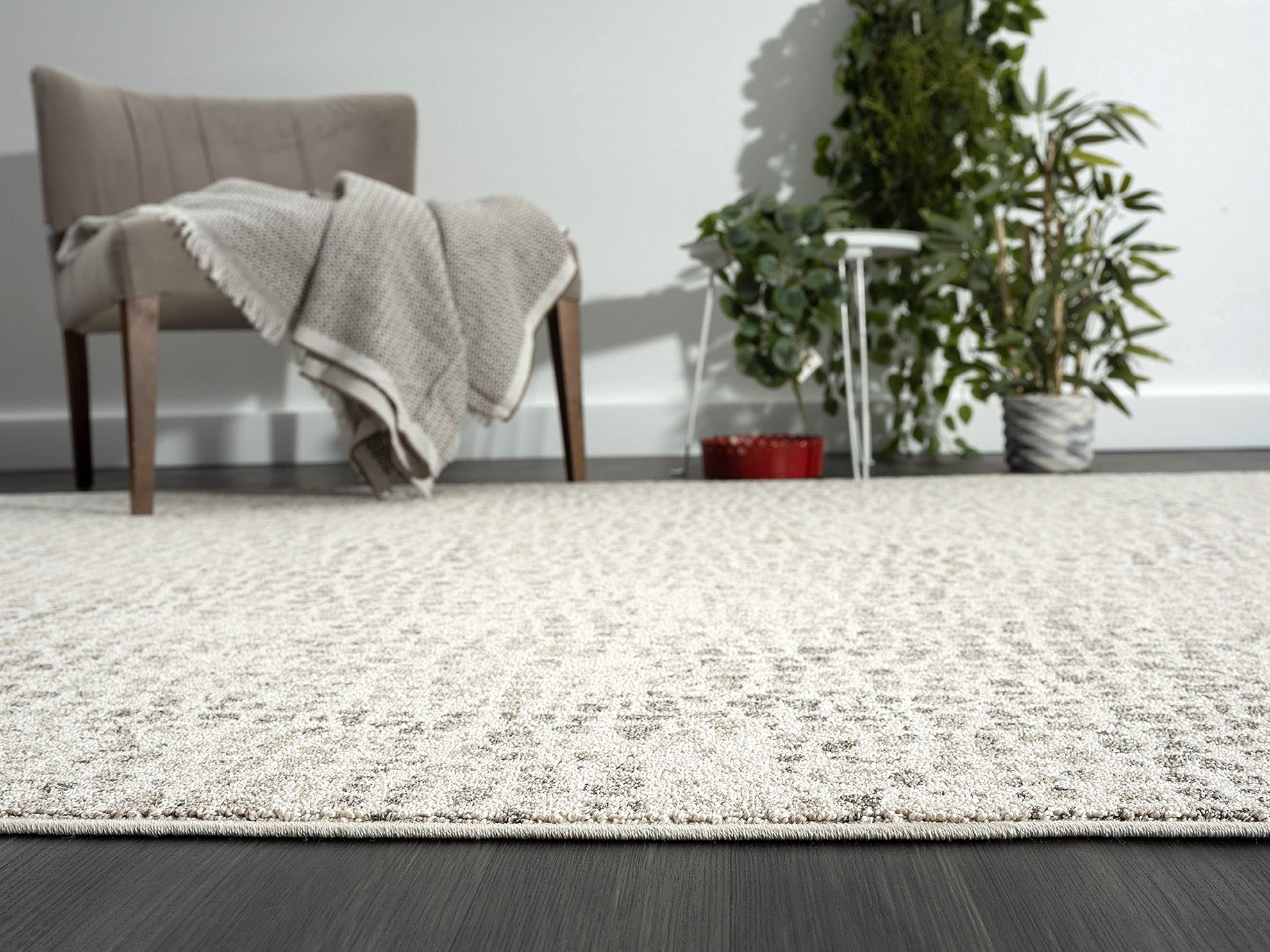 Abani 6x9 Farmhouse Area Rug - Stain & Shed Resistant Large Rectangle Rug for Living Room & Dining Room, Brown Beige Small Pebbles Design - Perfect for Farmhouse Decor, Cozy Home & High Traffic Areas