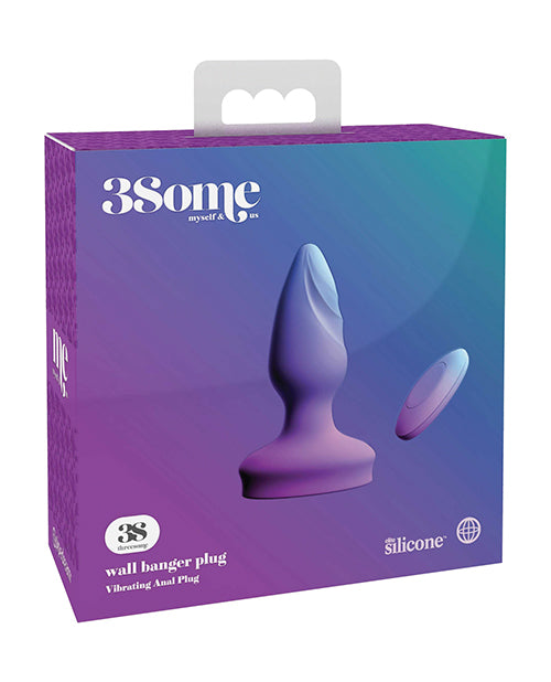3Some Wall Banger Silicone Rechargeable Remote Control Anal Plug - Purple | Waterproof & Wireless Vibrating Butt Plug for Couples Play & Solo Use | Perfect for BDSM, Roleplay & Spicing Up Your Sex Life