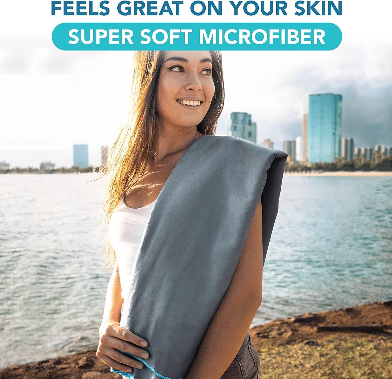 Youphoria Microfiber Travel Towel - Ultra Fast Drying & Lightweight Compact Towel for Camping, Beach, Backpacking, Hiking, Gym & Swimming | Perfect for Travel, Sports & Outdoor Adventures