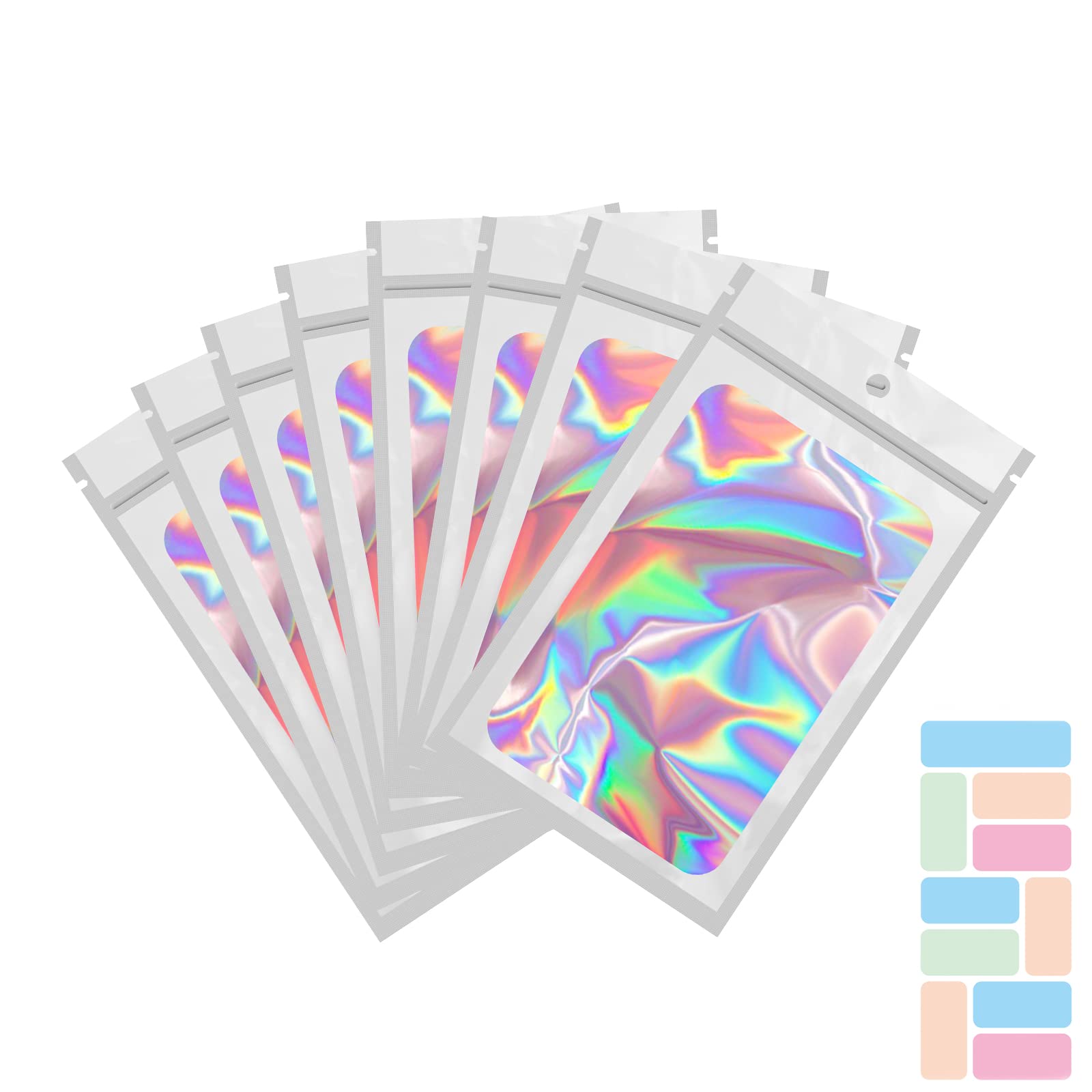 100 Pack Resealable Mylar Bags with Front Window - 4.1
