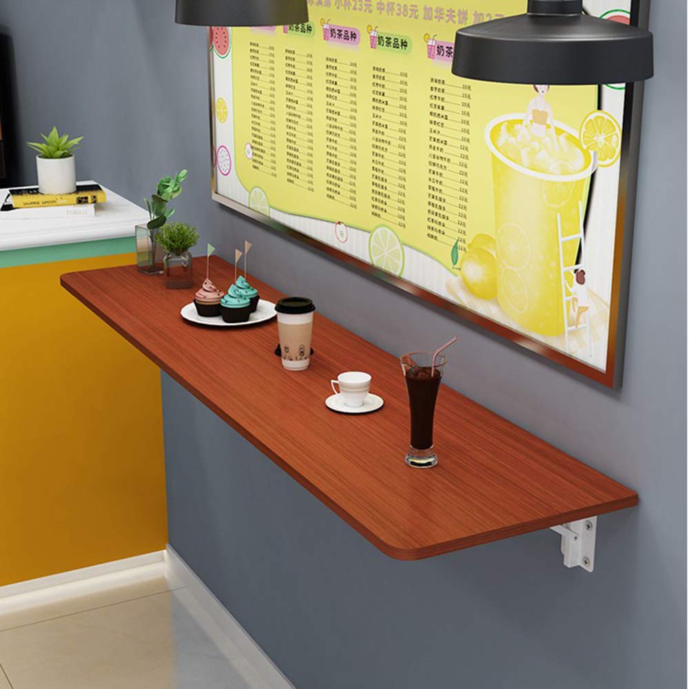 Wall-Mounted Folding Table - Space Saving Narrow Table for Home, Restaurant & Cafe (30cm/40cm Wide, 100cm-140cm Long) - Perfect for Small Kitchens, Bars, Milk Tea Shops & Dining Areas