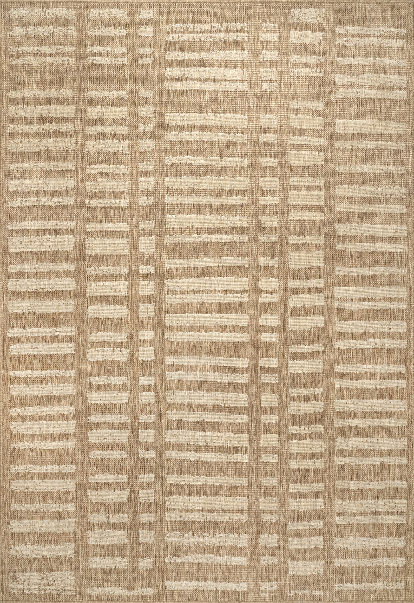 Faded Stripes Indoor/Outdoor Area Rug - Soft & Durable Brown Floor Mat for Living Room, Bedroom, Patio - Perfect for Home Decor & High Traffic Areas