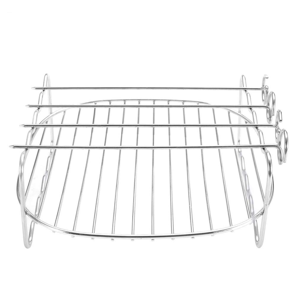Stainless Steel Air Fryer Rack - Double-Deck Skewer Holder & Baking Tray for BBQ, Roasting, Baking - Perfect for Air Fryers, Ovens, Grilling at Home