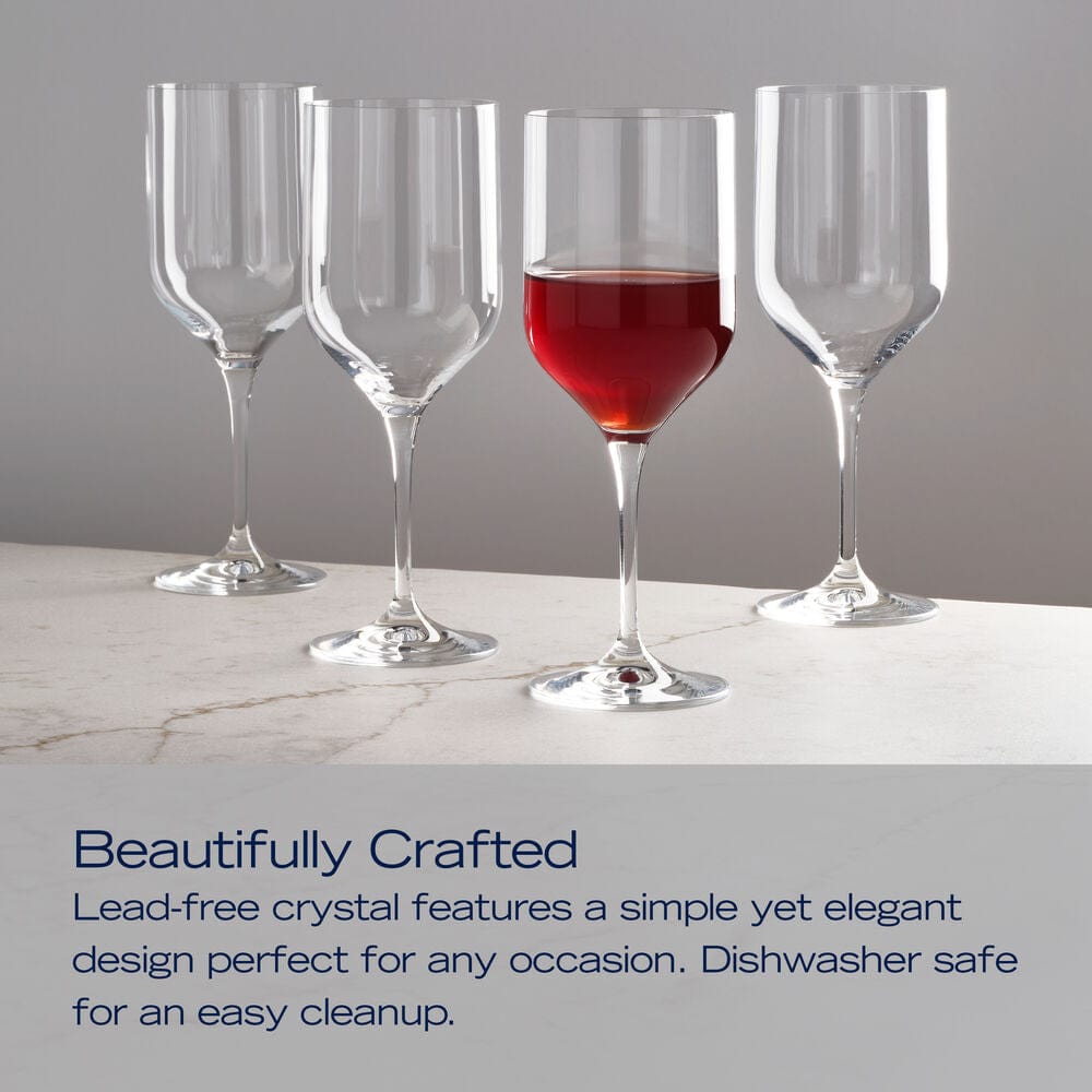 Premium Upton Set of 4 Crystal Red Wine Glasses - 16oz Elegant Stemware for Cabernet, Merlot & Pinot Noir - Perfect for Dinner Parties, Wine Tasting & Romantic Evenings
