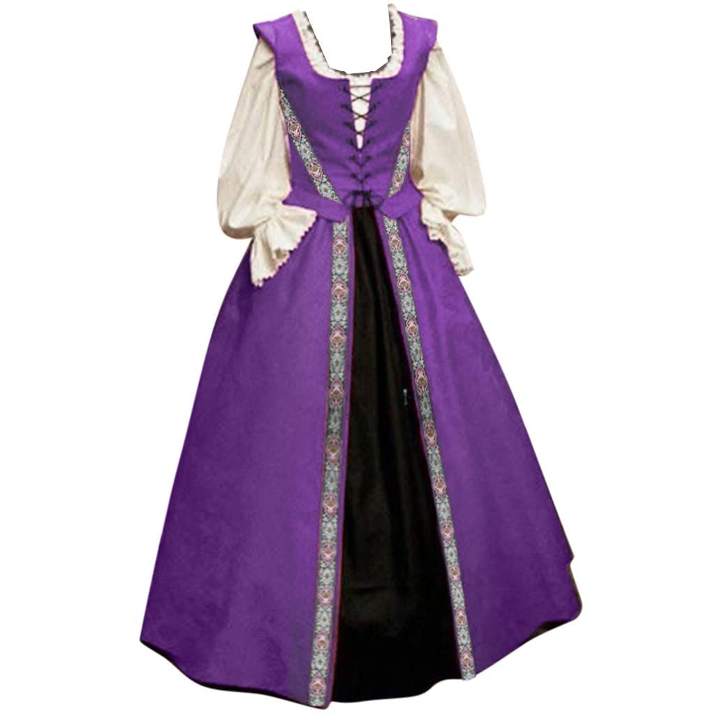 Halloween Renaissance Medieval Dress for Women - Elegant Princess Cosplay, Gothic Evening Gown & Wedding Costume | Perfect for Halloween Parties, Renaissance Fairs & Themed Events