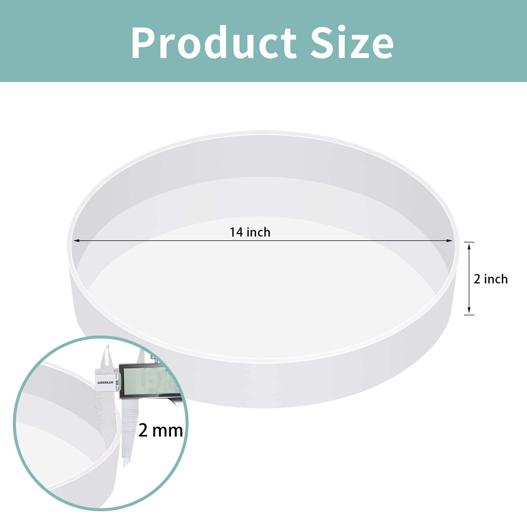 14 Inch Extra Large Round Silicone Epoxy Resin Mold for DIY River Table, Cutting Board, Home Decor - Perfect for Crafting, Kitchen Use & Office Desktop Decoration