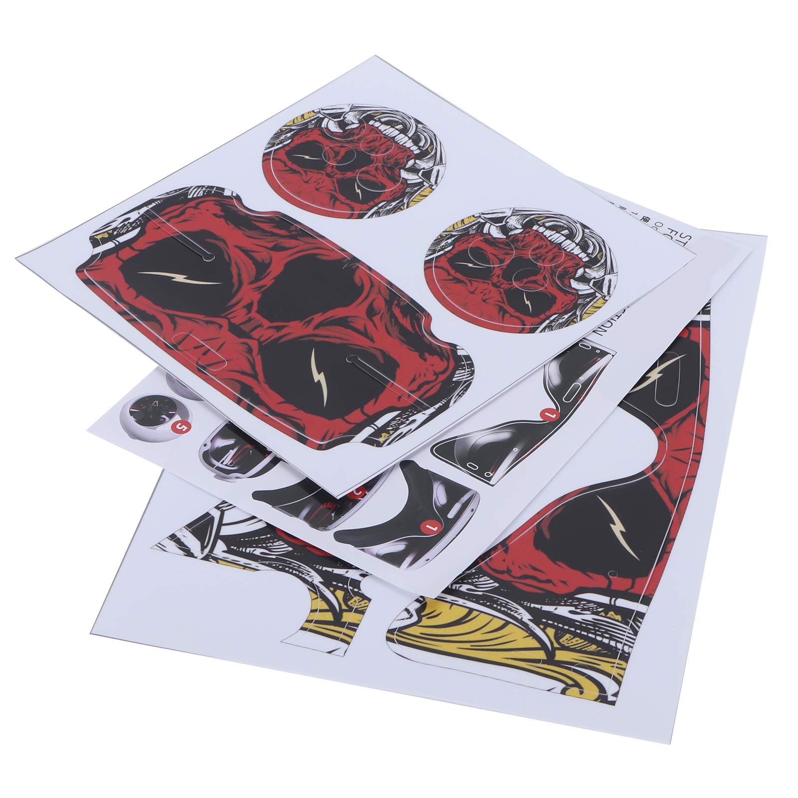 Premium PVC VR Glasses Controller Headset Protective Stickers Skin Cover Set for Oculus Quest 2 - Flame Skeleton Design | Anti-Scratch & Shockproof | Perfect for Gaming, VR Experiences & Travel Protection