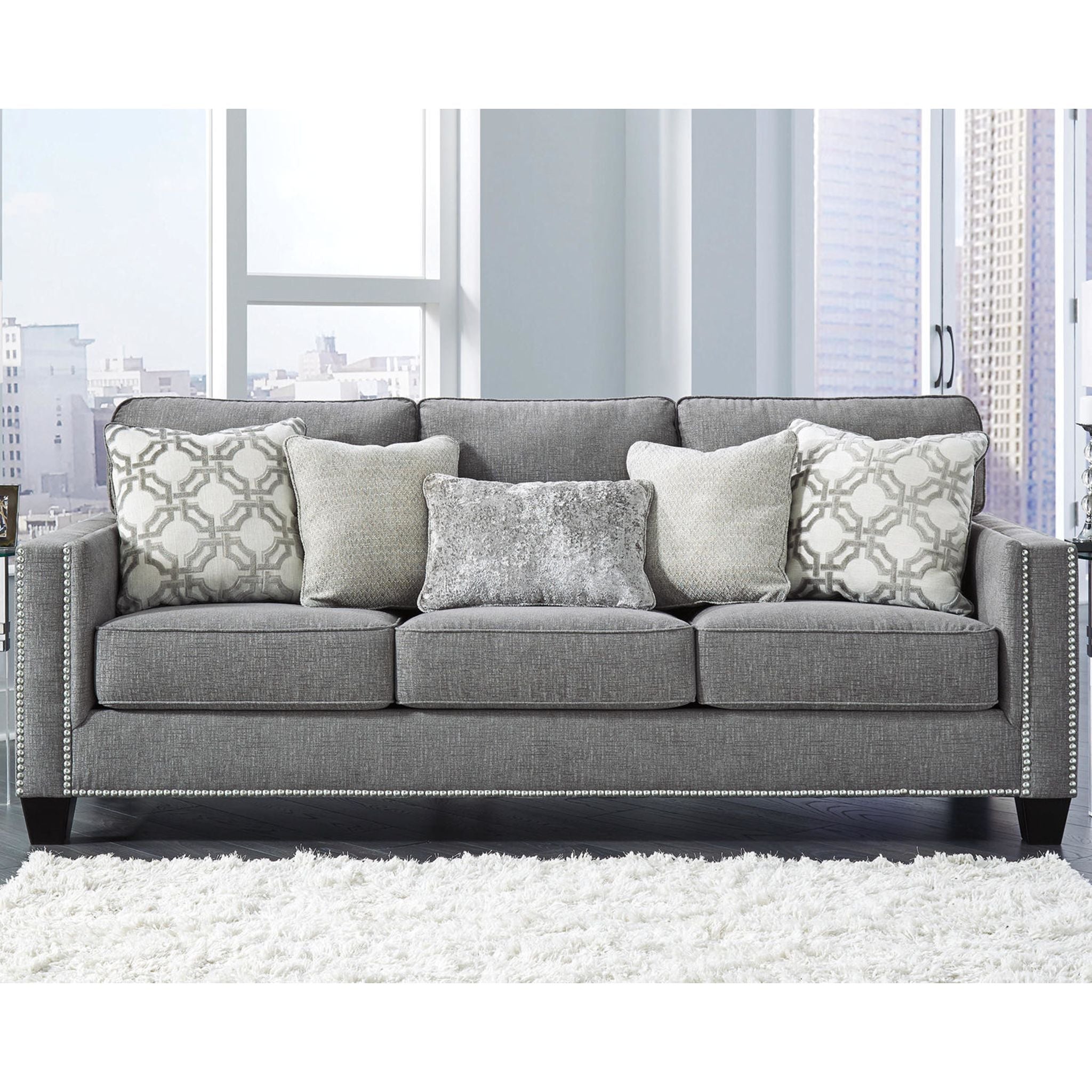 Barrali Modern Sofa in Soft Gray - Comfortable Living Room Couch for Small Spaces, Apartments & Cozy Home Decor