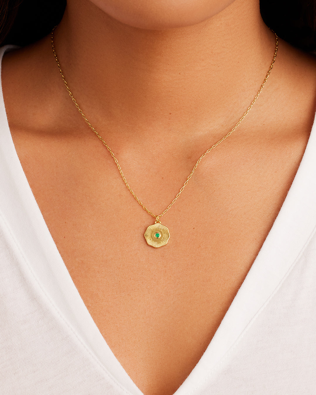 Birthstone Coin Necklace - Personalized Sterling Silver Pendant Jewelry for Women - Perfect Gift for Birthday, Anniversary & Mother's Day | Elegant Everyday Wear & Special Occasions