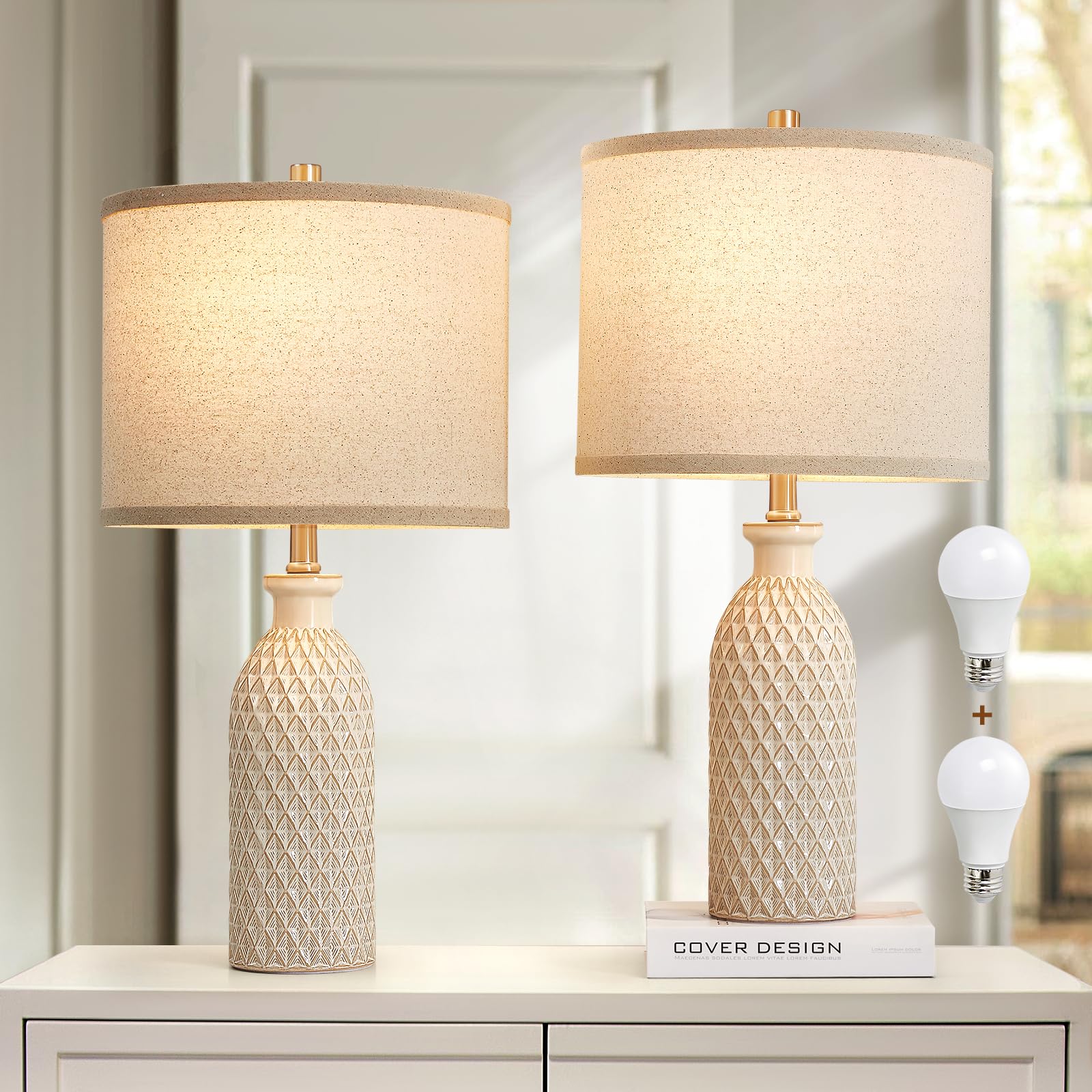 Ceramic Table Lamps Set of 2 - 24.8