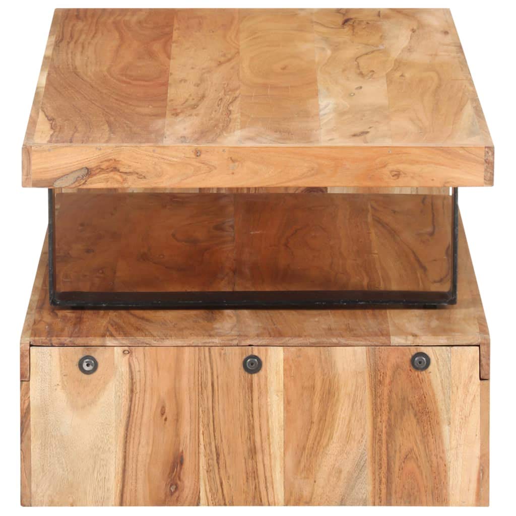 SKM 2-Piece Coffee Table Set - Solid Acacia Wood Modern Living Room Furniture for Small Spaces - Perfect for Apartments, Condos & Home Decor