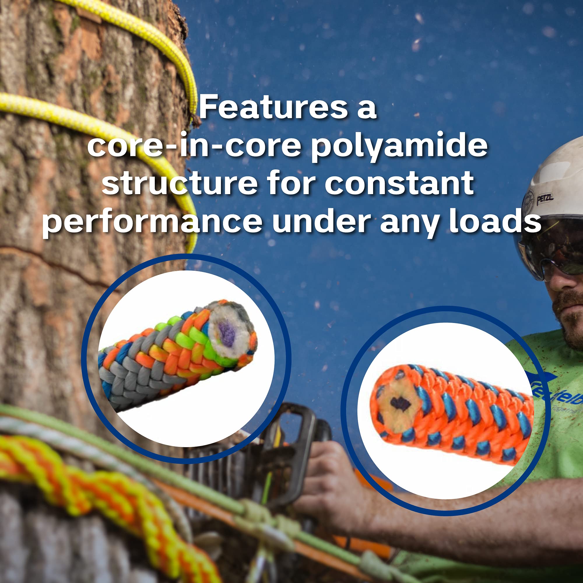 Teufelberger Tachyon 24-Strand Polyester Climbing Rope for Arborist & Tree Care | Professional Climbing Gear for Tree Trimming, Rigging & Rescue Operations | Durable & Lightweight Work Rope for Outdoor Adventures