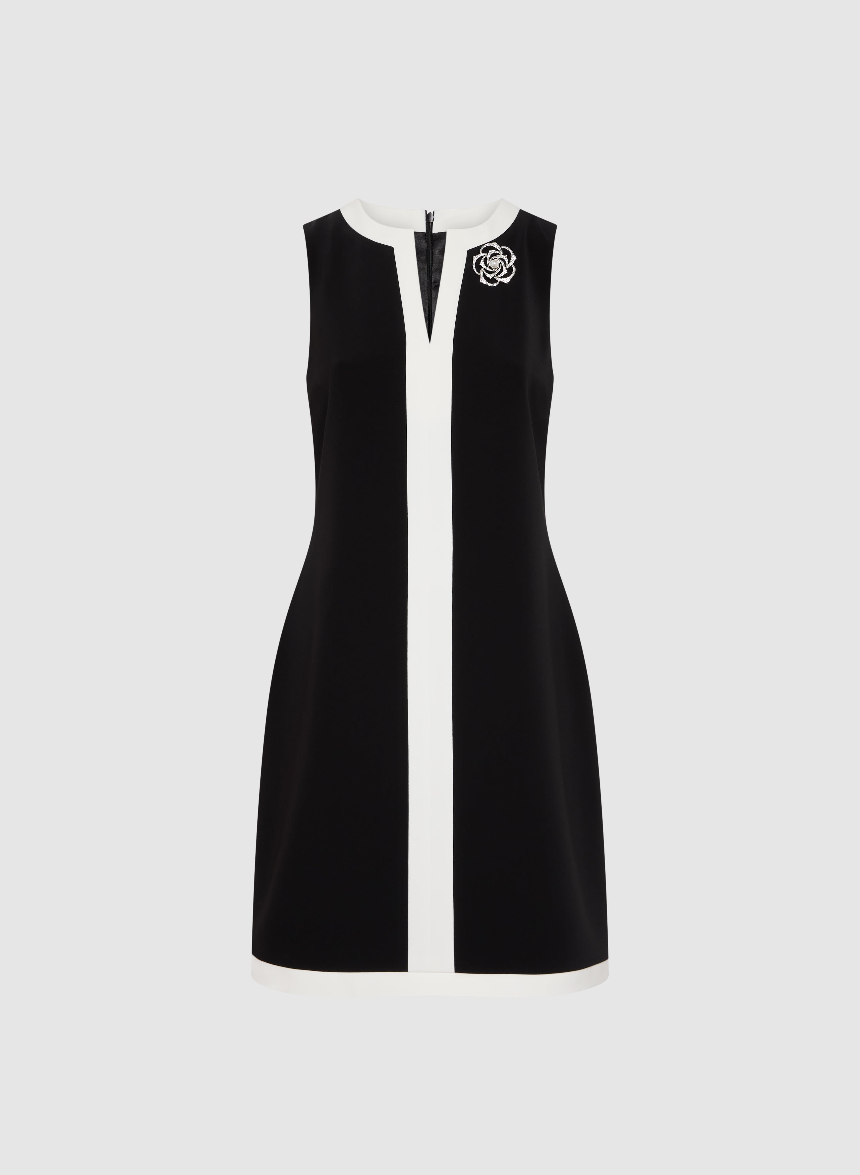 Elegant Contrast Trim Dress for Women - Stylish & Comfortable A-Line Dress for Parties, Work & Casual Wear