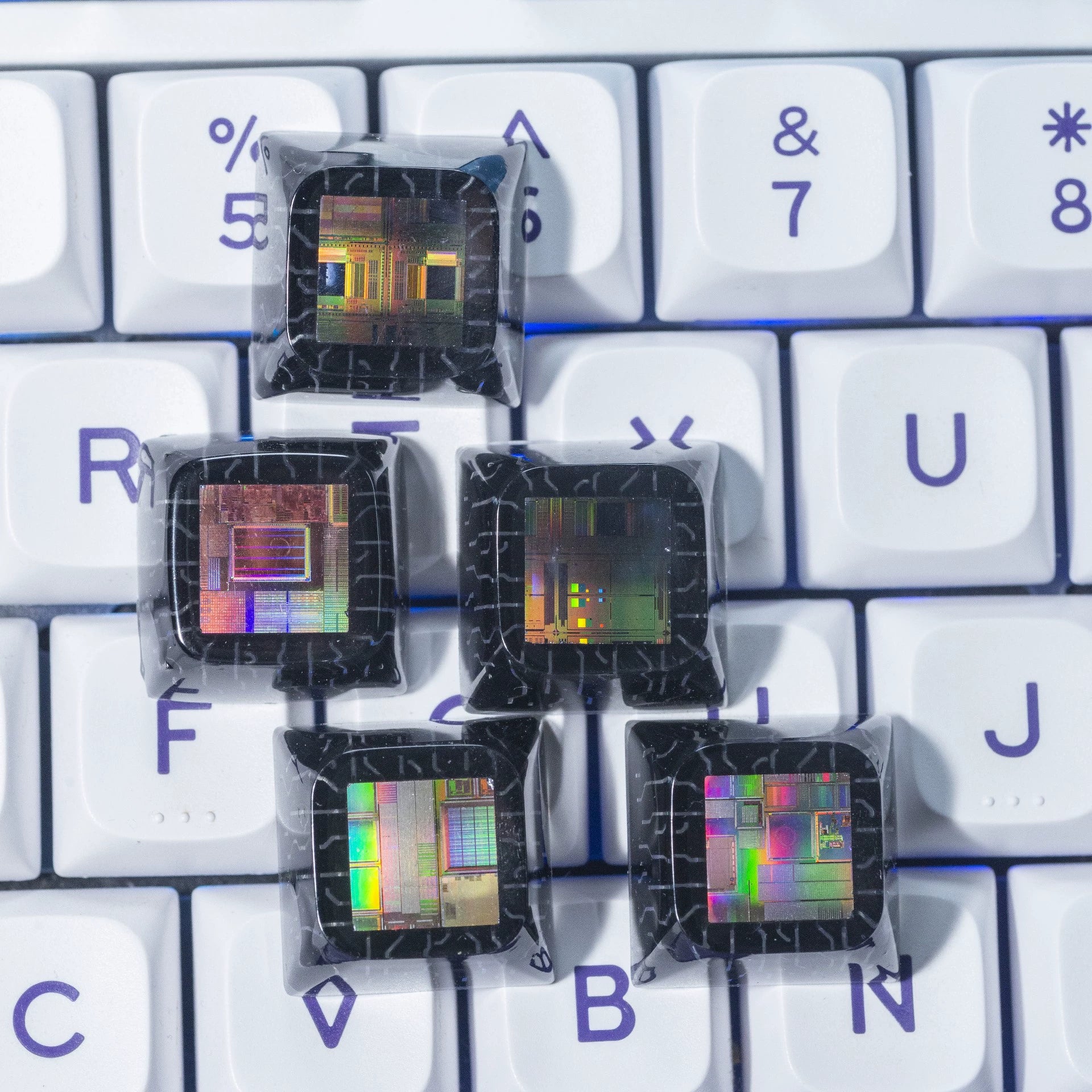 Transparent Crystal Drop Glue XDA Keycaps - Highly Customizable Keyboard Decorative Keycaps for Mechanical Gaming & Typing