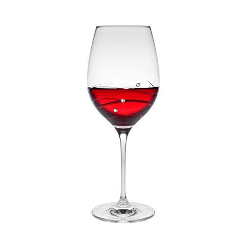 Barski Handmade Crystal Red Wine Glasses - 16 oz Elegant Diamond-Embellished Stemware - Set of 2 - European Craftsmanship - Perfect for Romantic Dinners & Wedding Gifts