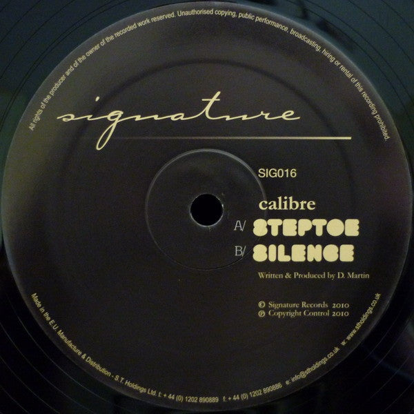 Calibre Steptoe / Silence 12 SIG016 Signature Records - Premium Vinyl Record for DJs & Music Collectors - Perfect for Clubs, Home Listening & DJ Sets
