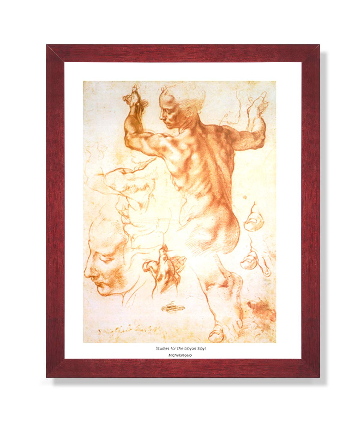 Michelangelo The Human Body Framed Art Print - Renaissance Masterpiece Wall Decor for Living Room, Bedroom & Office