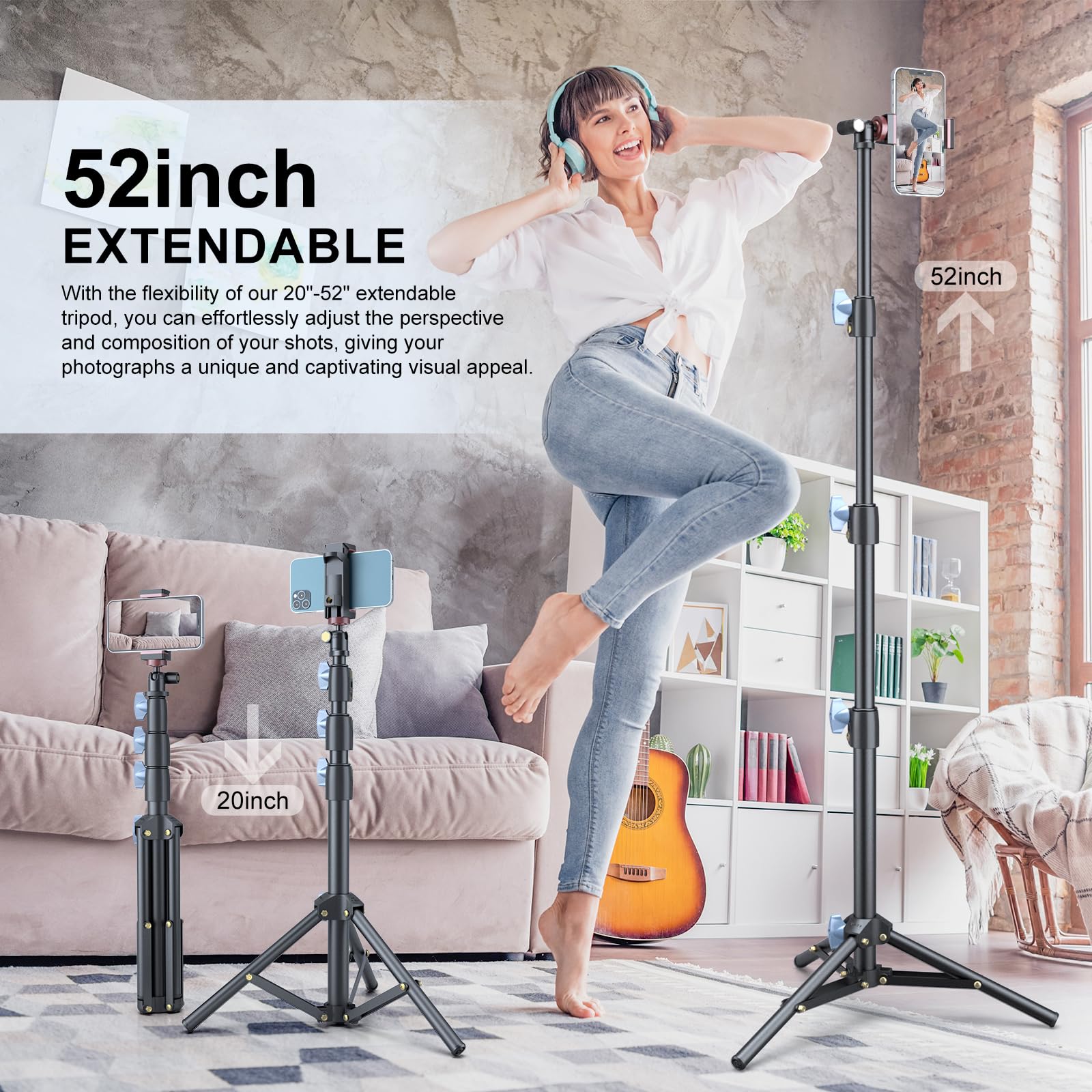 LINCO Selfie Stick & Tripod Combo - Heavy Duty, Lightweight, Extendable to 52