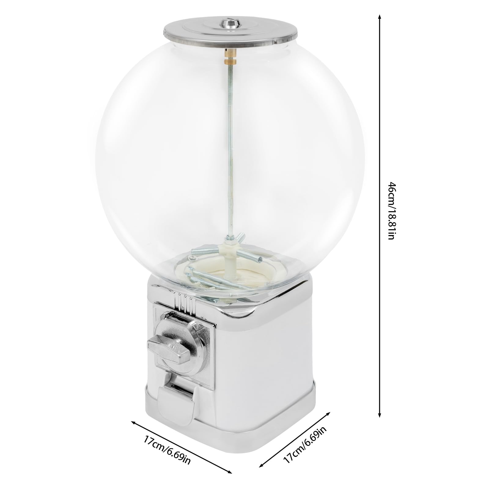 Automatic Gumball Vending Machine for Kids - Fun Candy Dispenser for Birthdays, Christmas & Parties - Mini Gumball Machine for Home, School & Arcade - White