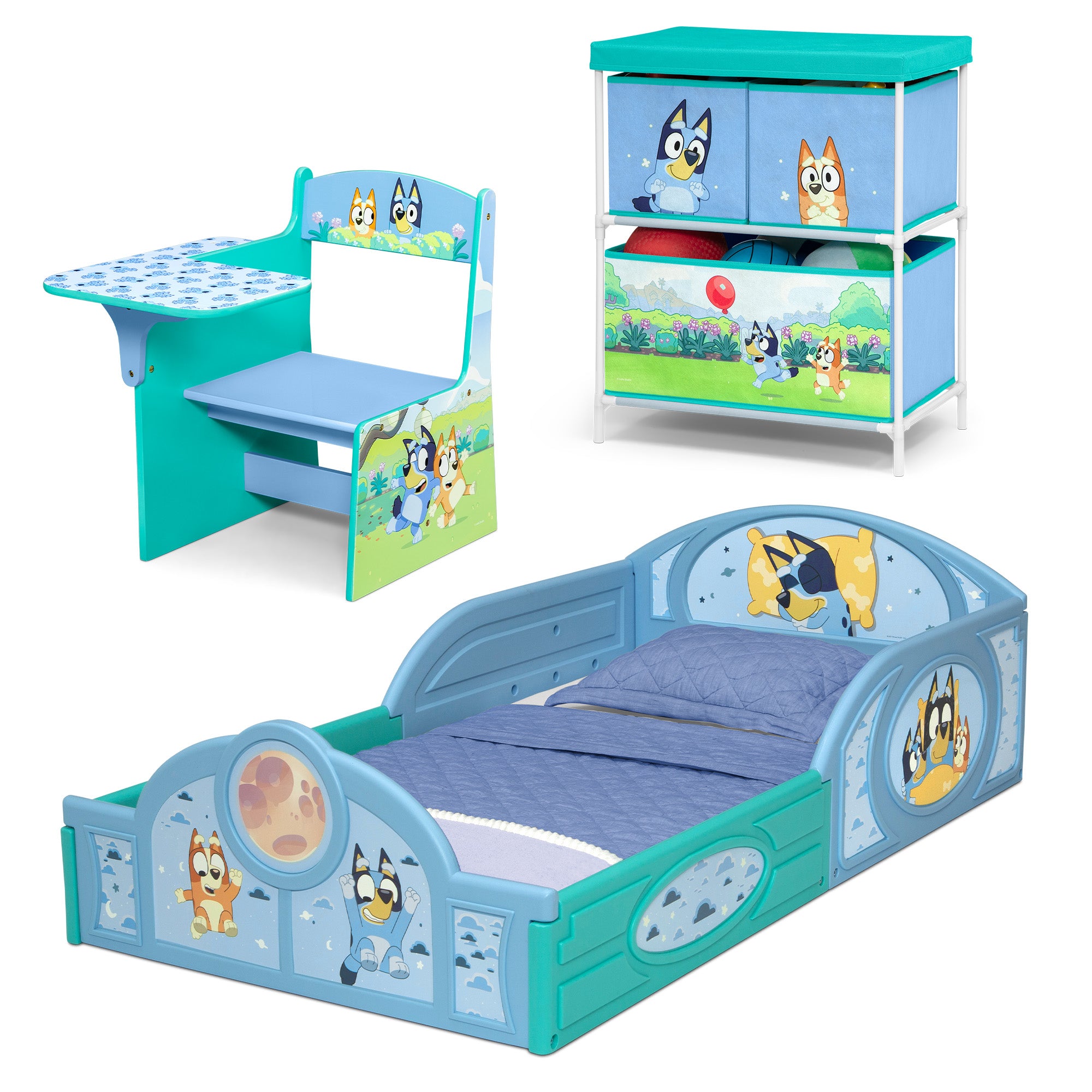 Bluey 3-Piece Toddler Bedroom Set - Kids Bedding, Blanket & Pillowcase - Perfect for Nursery, Playroom & Gift Ideas