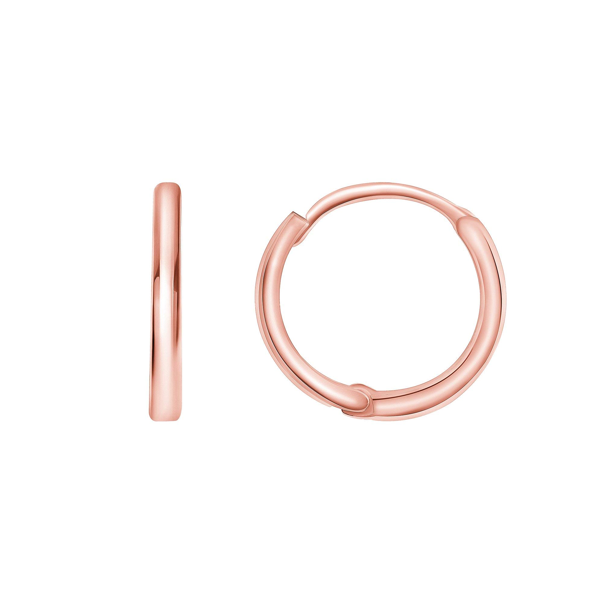 10k Solid Gold Huggie Hoop Earrings for Women | Minimalist Everyday Jewelry | Made in USA | Perfect for Work, Date Night & Gifting
